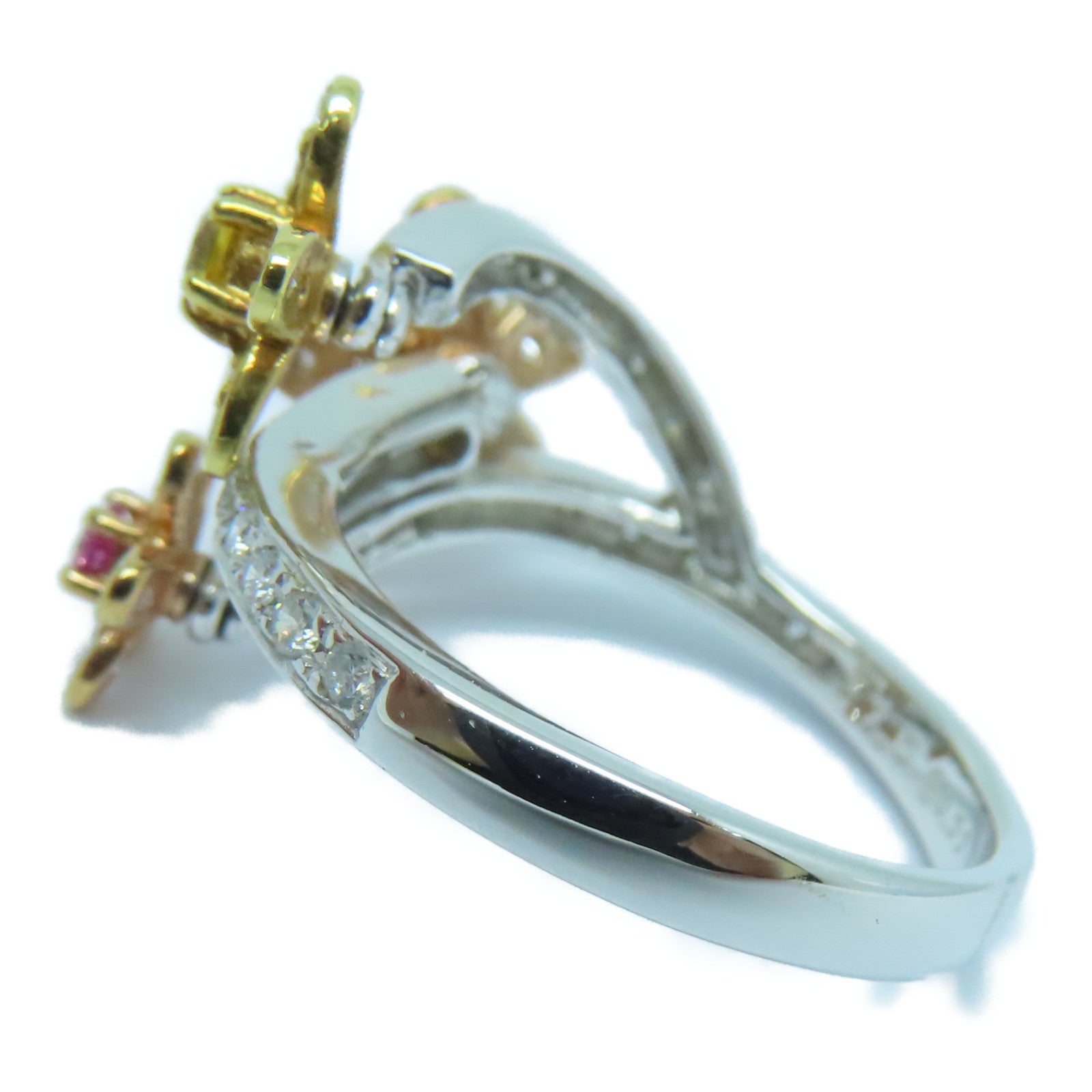 JEWELRY 18K White Gold/Gold Sapphire Ring 0.33ct Sapphire/0.51ct Diamond Ring US#6