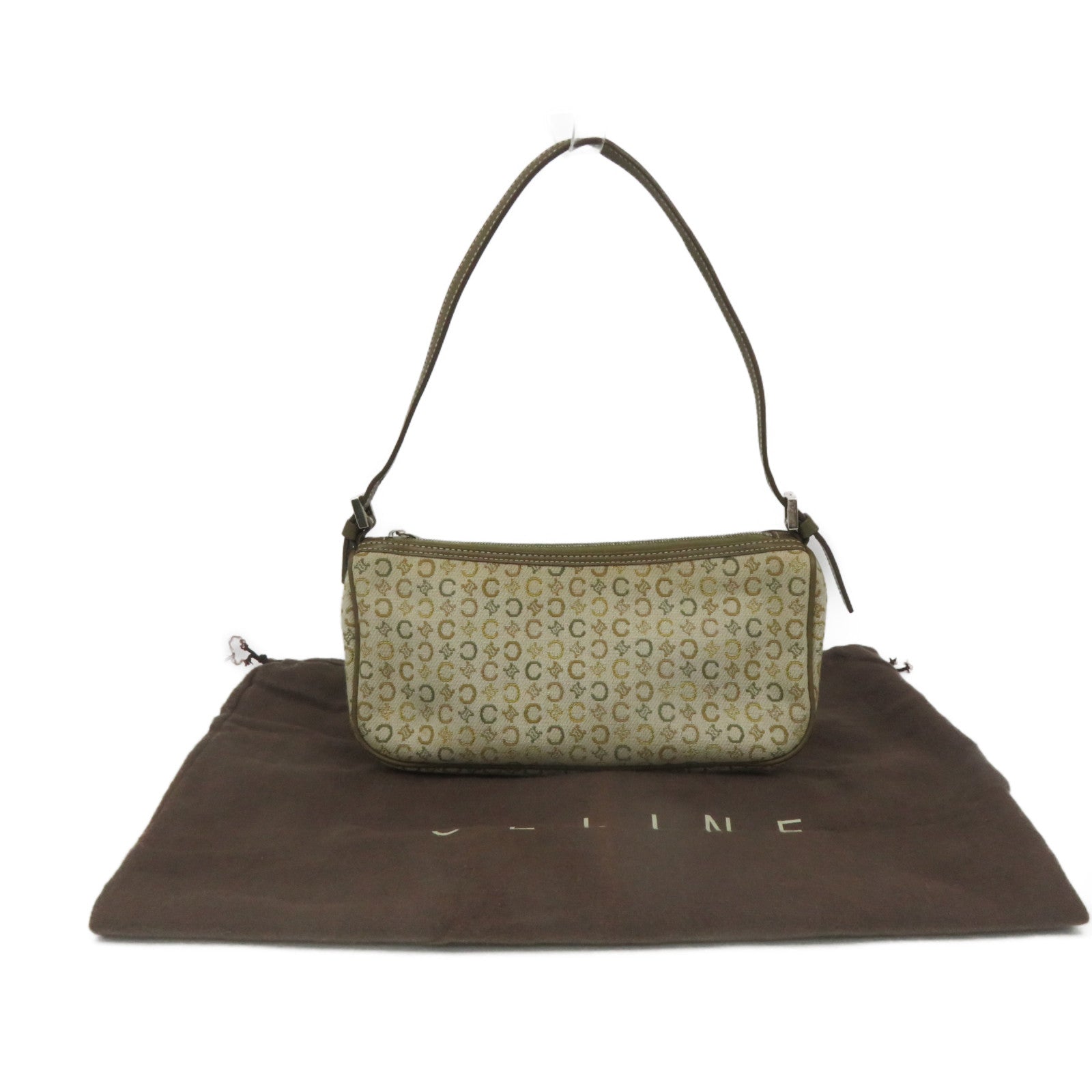 CELINE 帆布Shoulder Bag肩背袋杏色/啡色