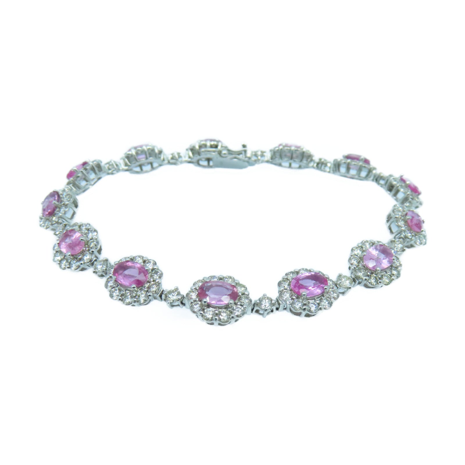 JEWELRY PT900鉑金Sapphire Diamond Bracelet 6.40ct紅寶石4.65ct鑽石手鏈