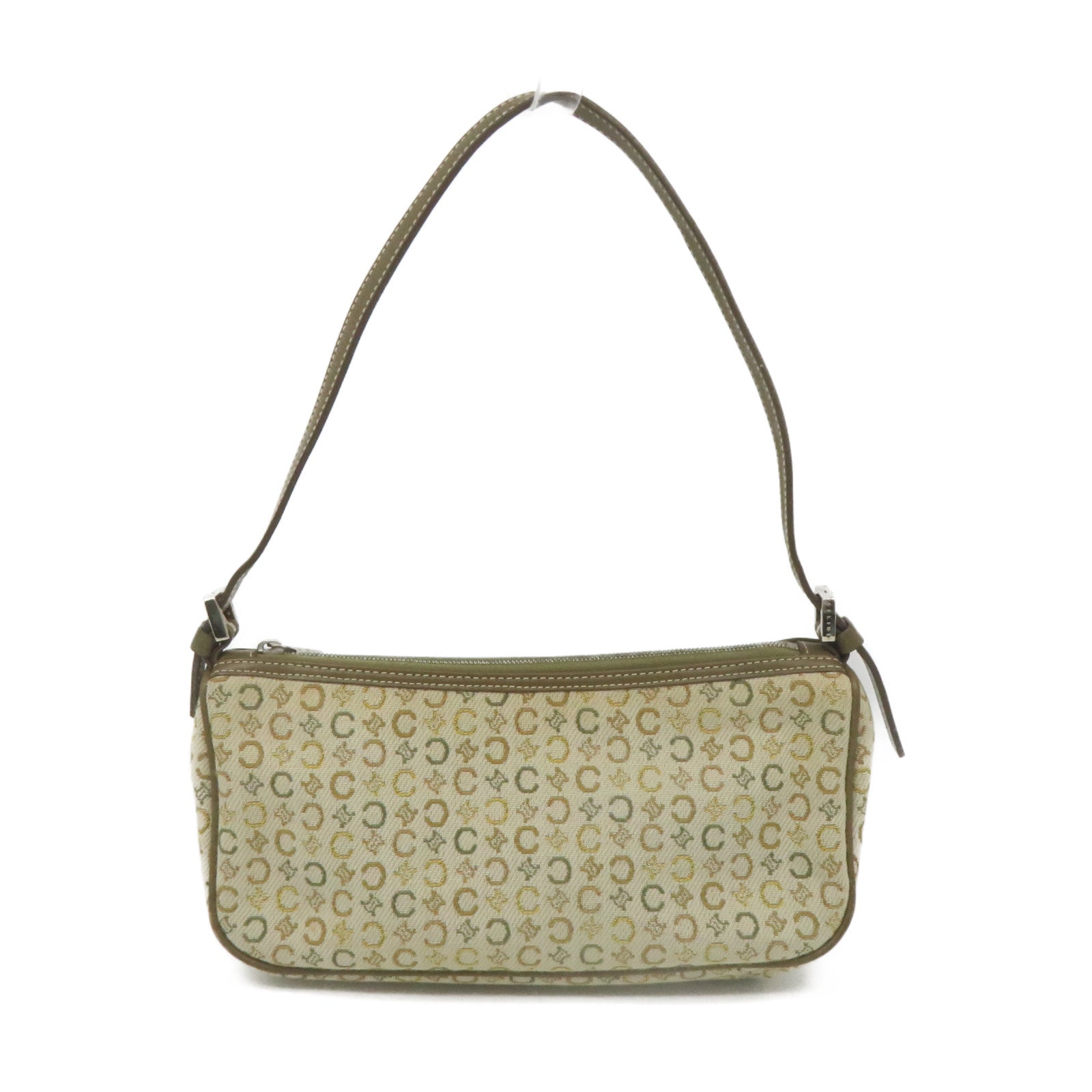 CELINE 帆布Shoulder Bag肩背袋杏色/啡色