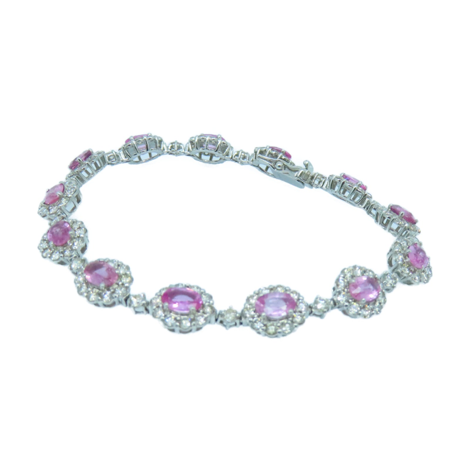 JEWELRY PT900鉑金Sapphire Diamond Bracelet 6.40ct紅寶石4.65ct鑽石手鏈