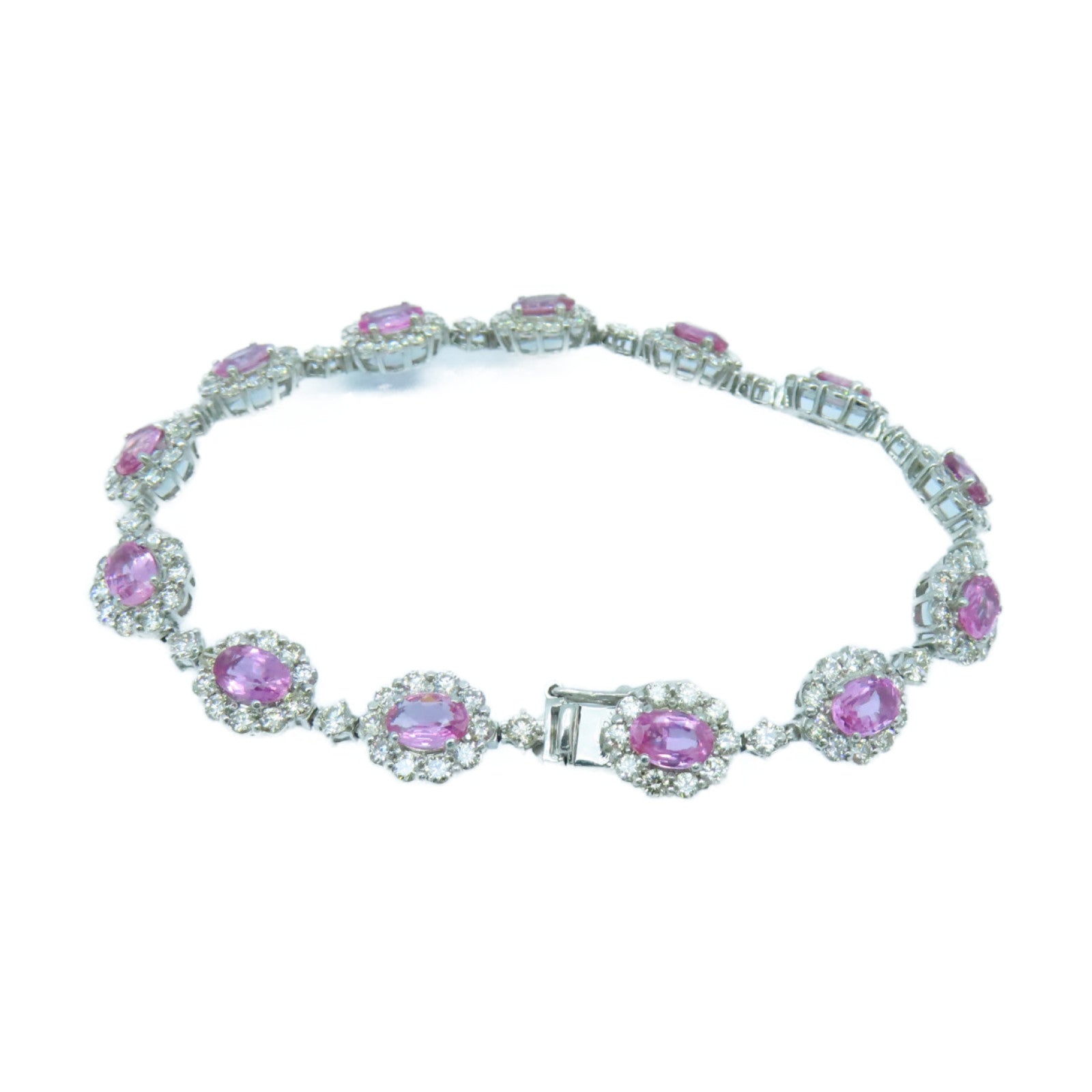 JEWELRY PT900鉑金Sapphire Diamond Bracelet 6.40ct紅寶石4.65ct鑽石手鏈