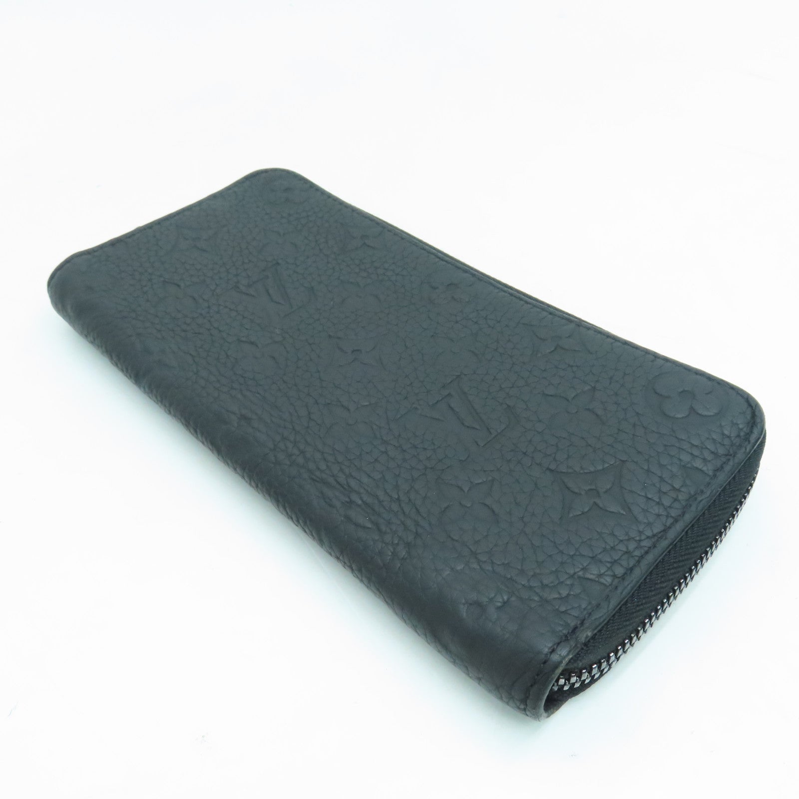LOUIS VUITTON Monogram Empreinte Zippy Vertical Wallet长钱包黑色