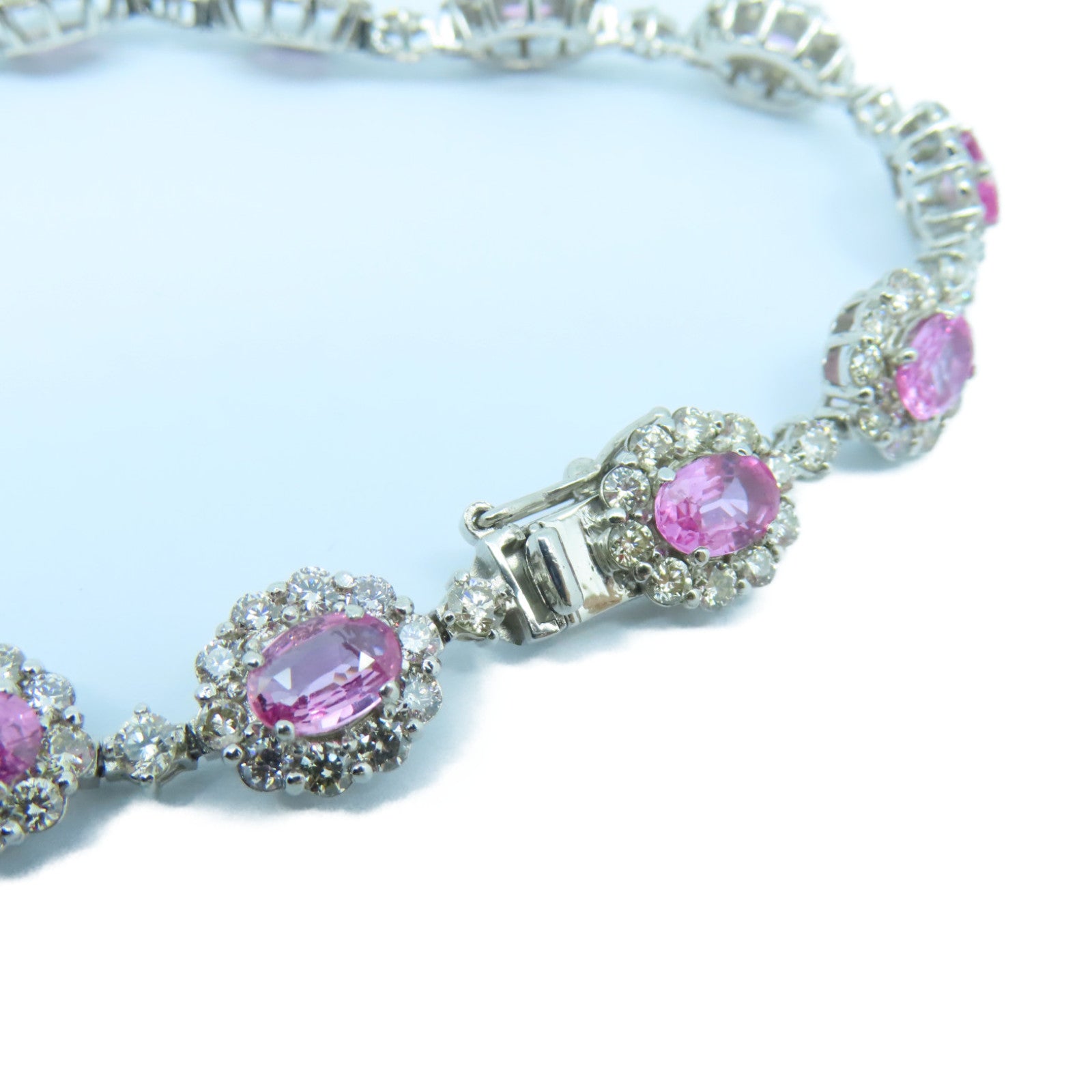 JEWELRY PT900鉑金Sapphire Diamond Bracelet 6.40ct紅寶石4.65ct鑽石手鏈