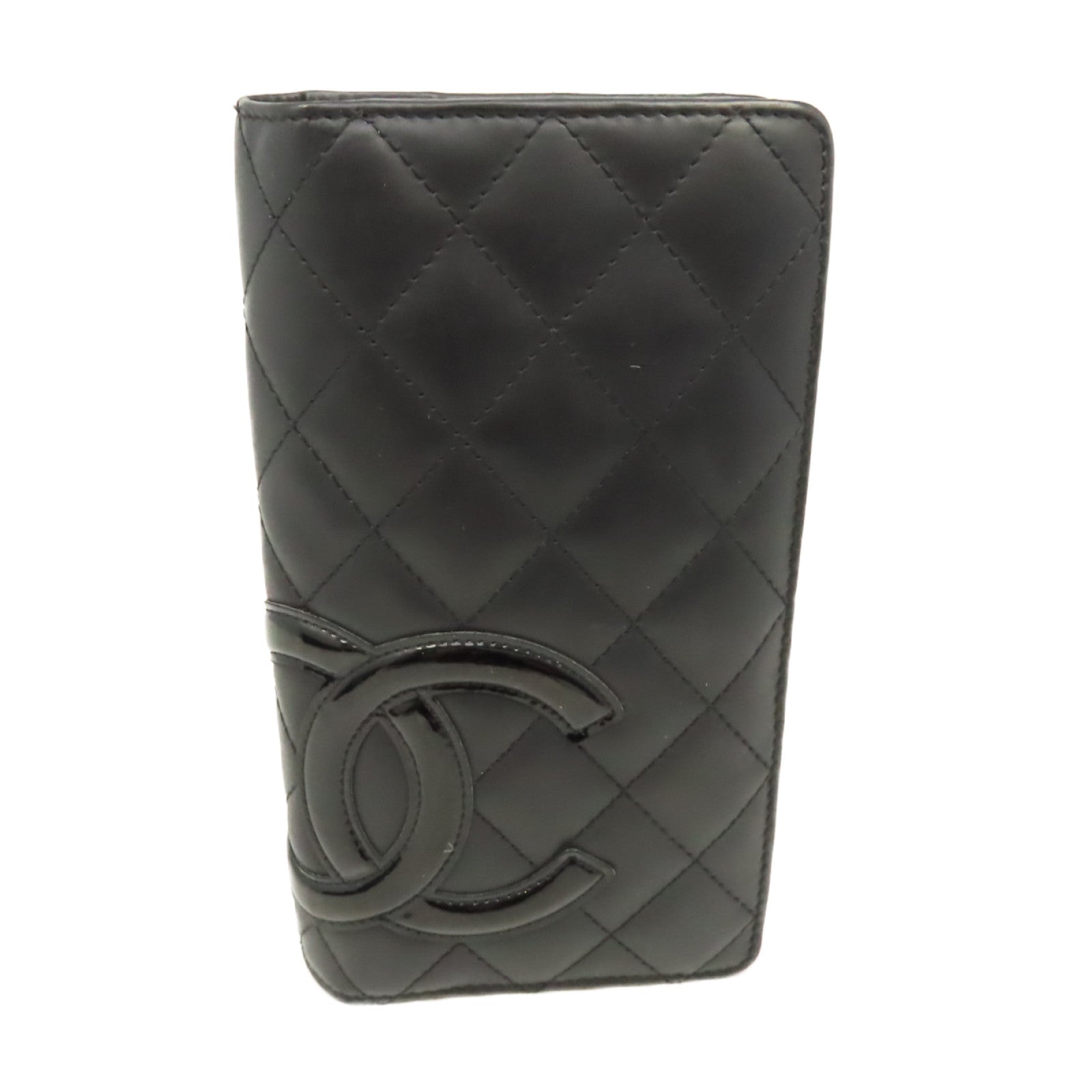 CHANEL 菱格羊皮皮革Cambon Long wallet長錢包黑色/粉紅色