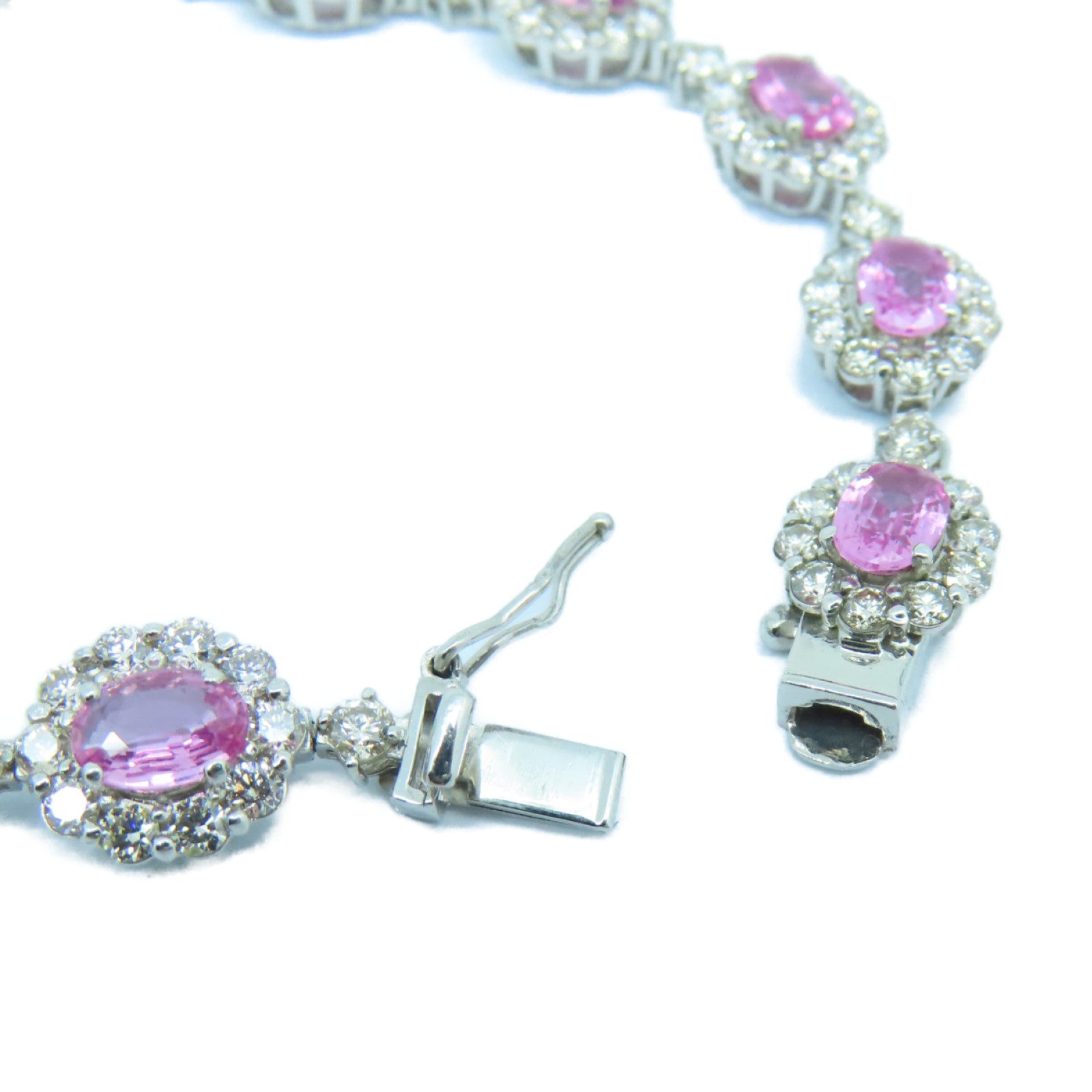JEWELRY PT900鉑金Sapphire Diamond Bracelet 6.40ct紅寶石4.65ct鑽石手鏈