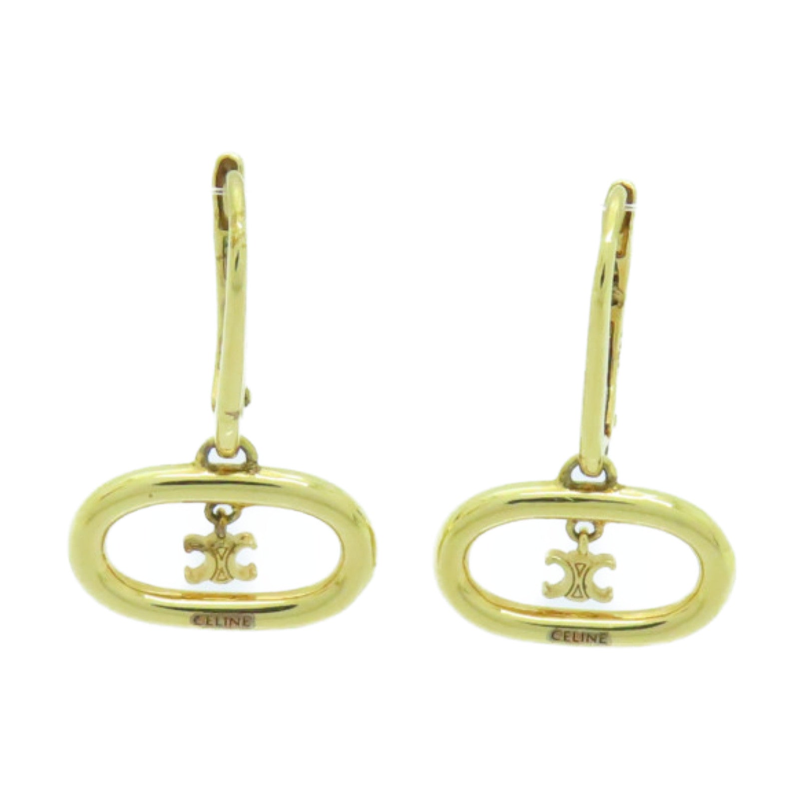 CELINE 金屬Brass Triomphe Mobile Earrings耳環金色