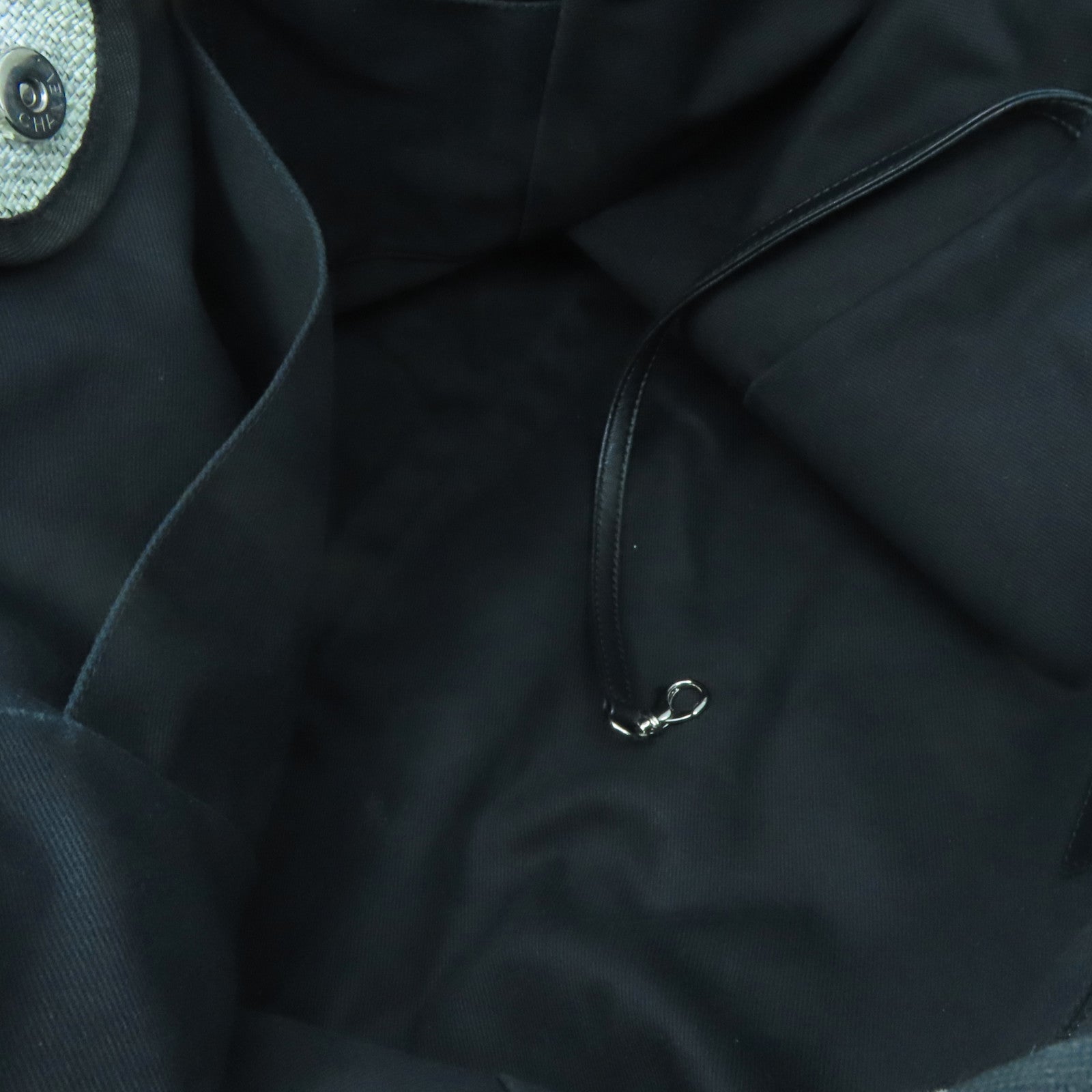CHANEL 帆布/皮革Deauville Tote銀扣手挽肩背兩用袋灰色/黑色