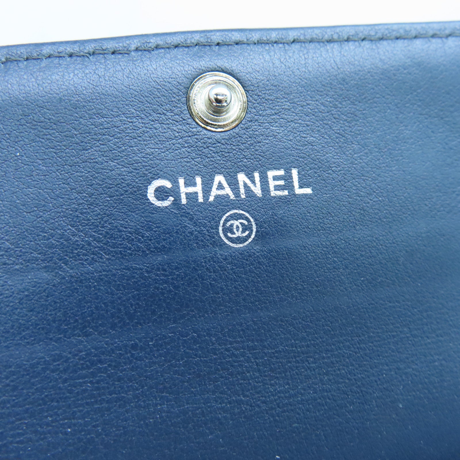 CHANEL rhombic patent leather Card Case card holder green