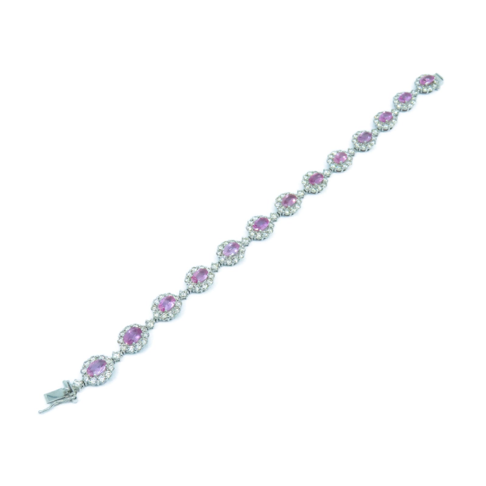 JEWELRY PT900鉑金Sapphire Diamond Bracelet 6.40ct紅寶石4.65ct鑽石手鏈