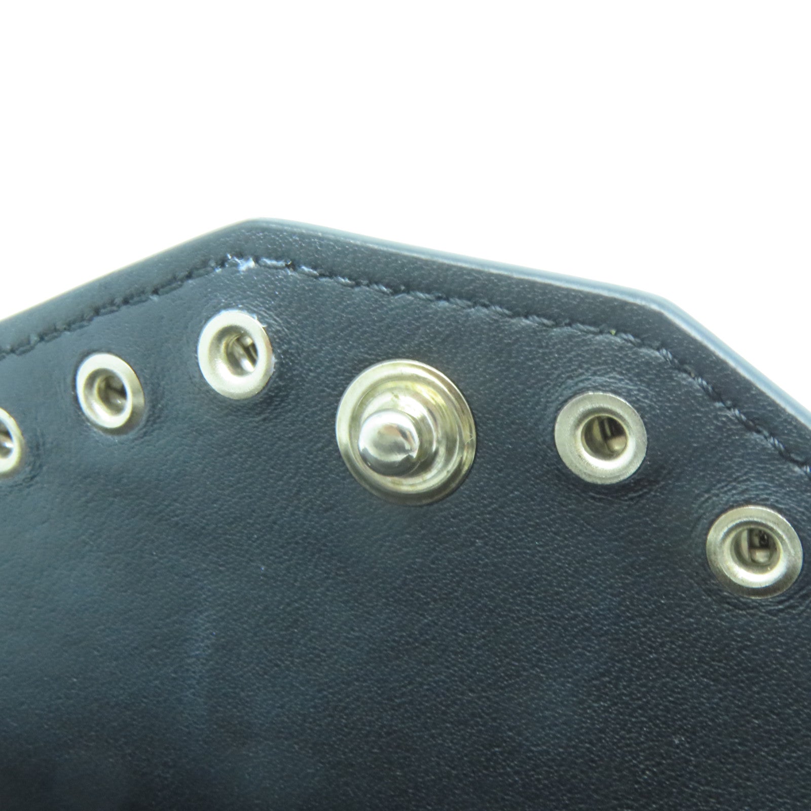 CELINE 牛皮皮革Chain Shoulder Bag銀扣鏈帶肩背袋黑色