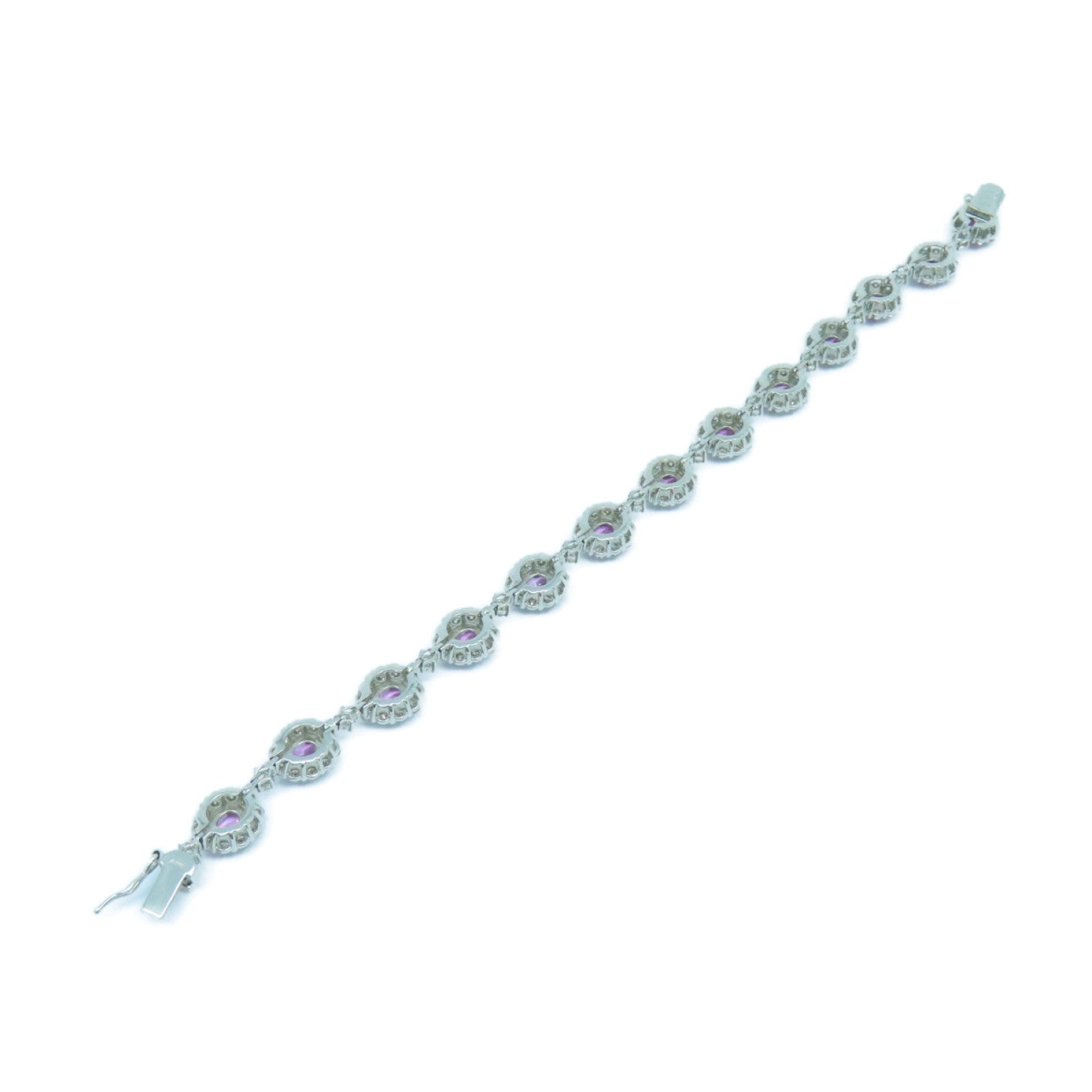 JEWELRY PT900鉑金Sapphire Diamond Bracelet 6.40ct紅寶石4.65ct鑽石手鏈