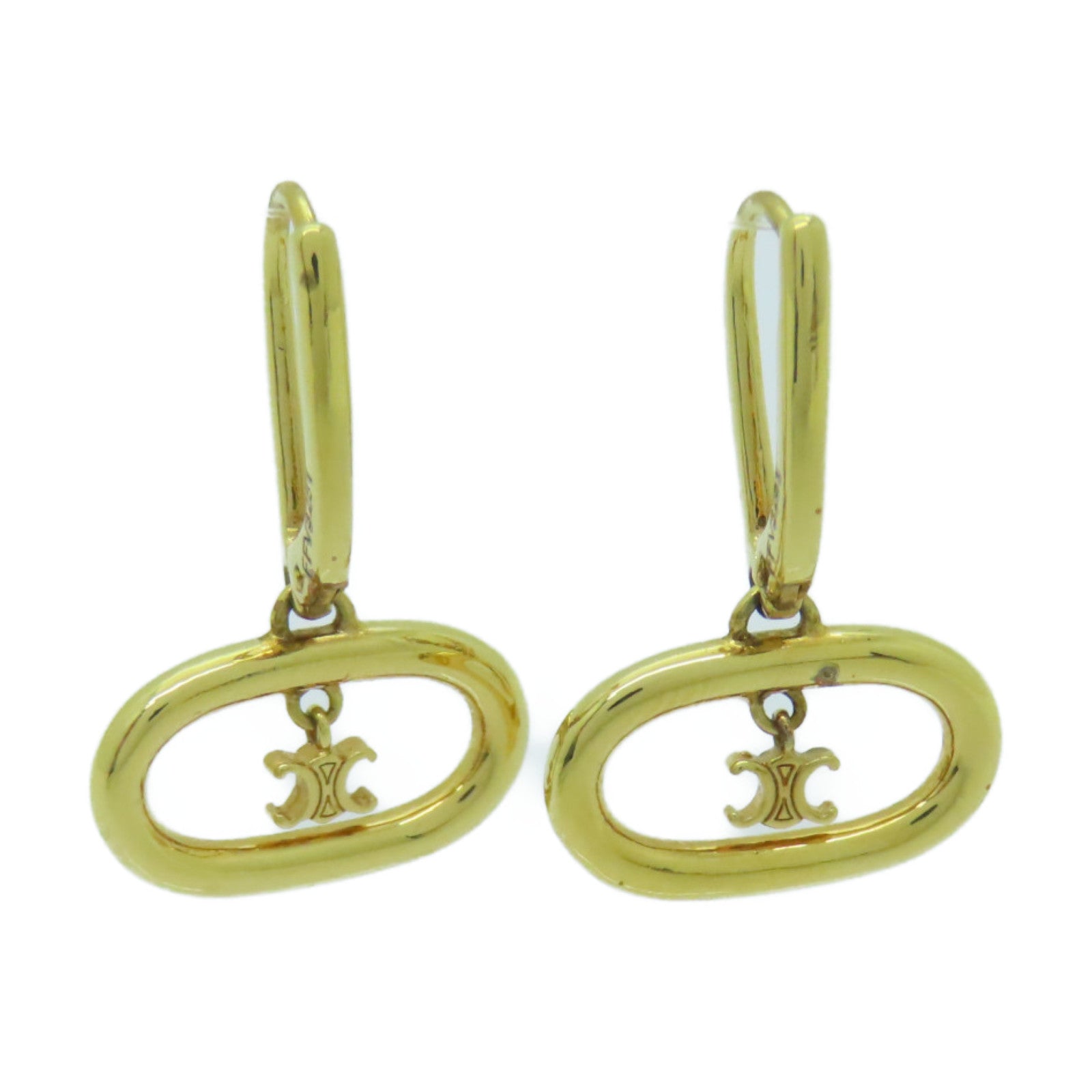 CELINE 金屬Brass Triomphe Mobile Earrings耳環金色