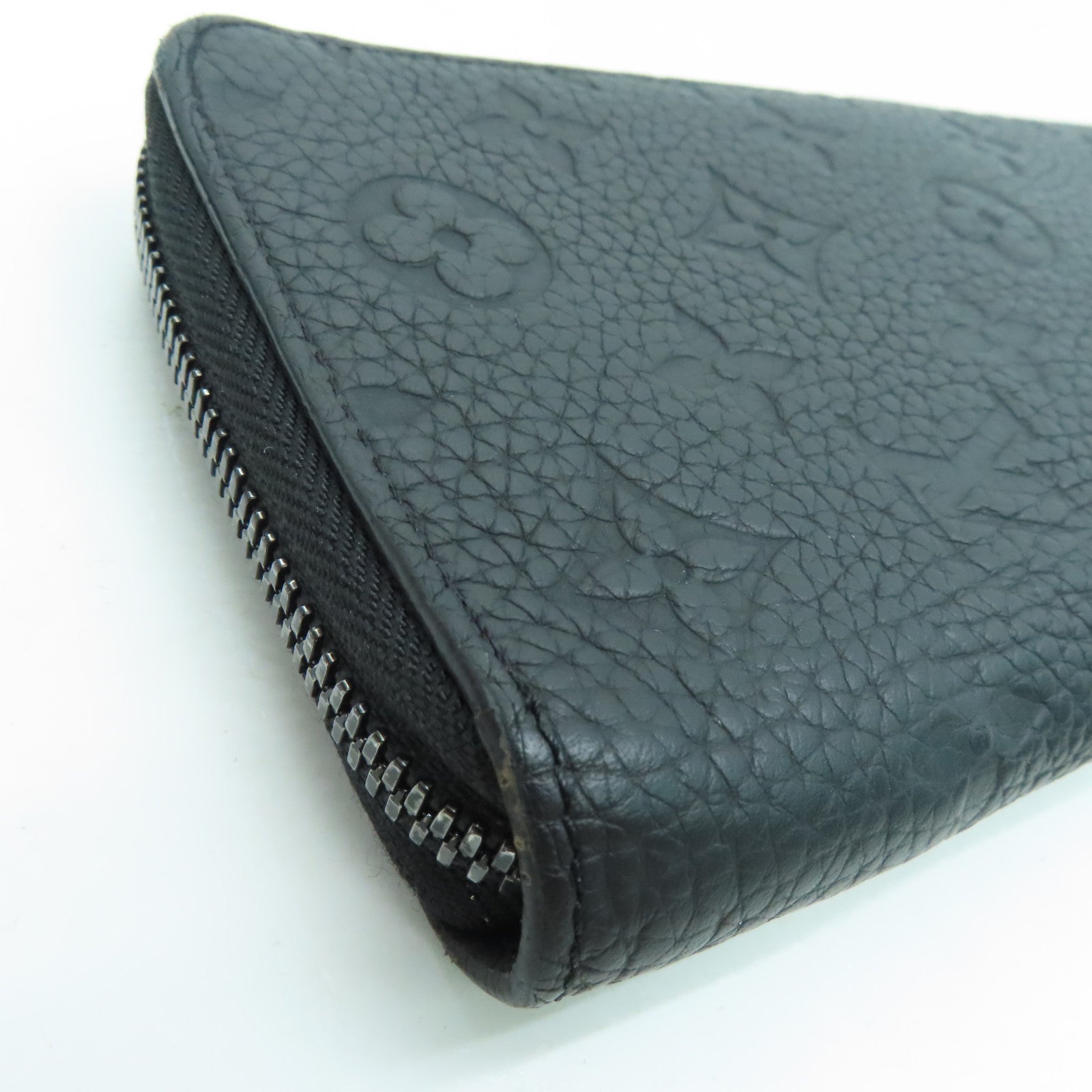 LOUIS VUITTON Monogram Empreinte Zippy Vertical Wallet长钱包黑色
