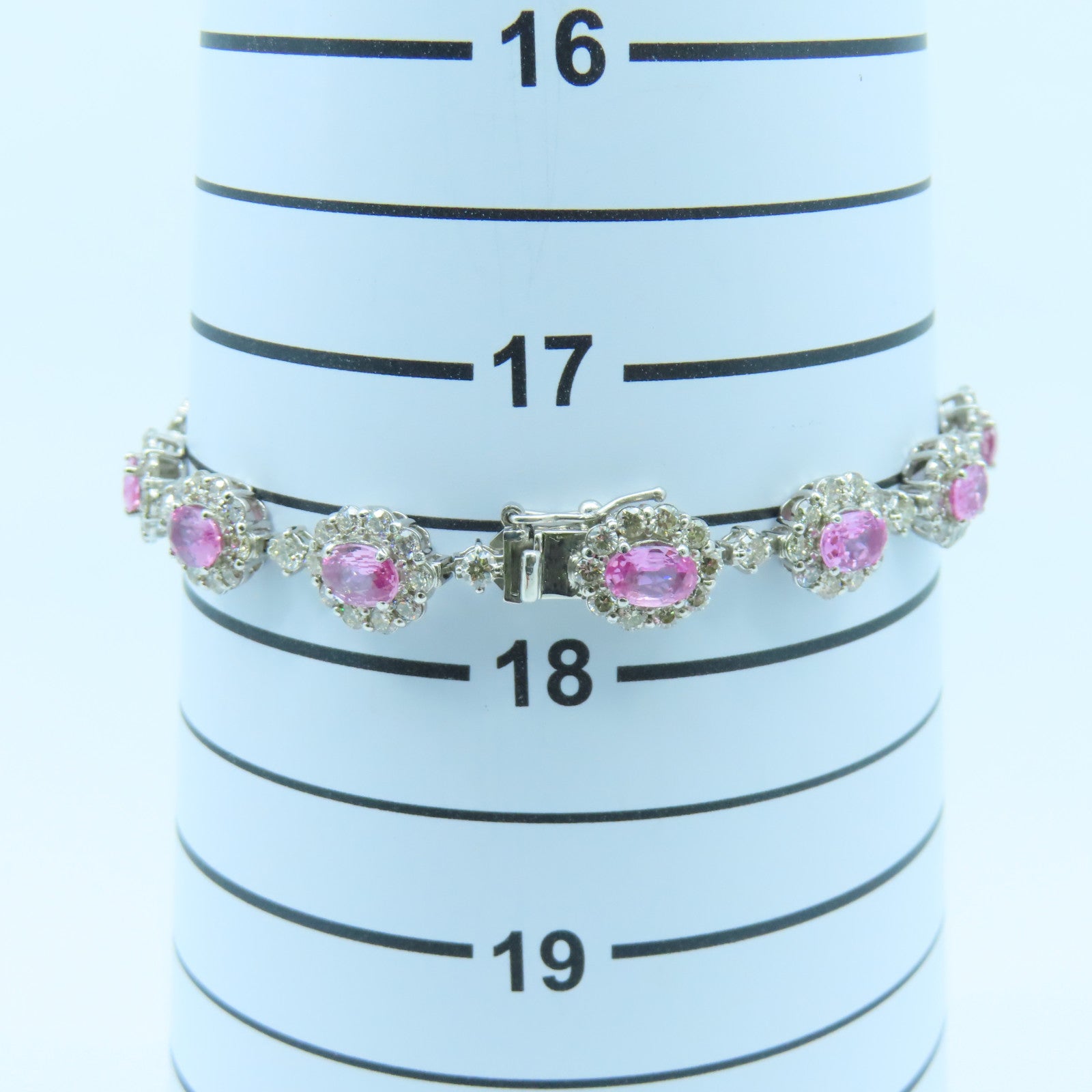 JEWELRY PT900鉑金Sapphire Diamond Bracelet 6.40ct紅寶石4.65ct鑽石手鏈