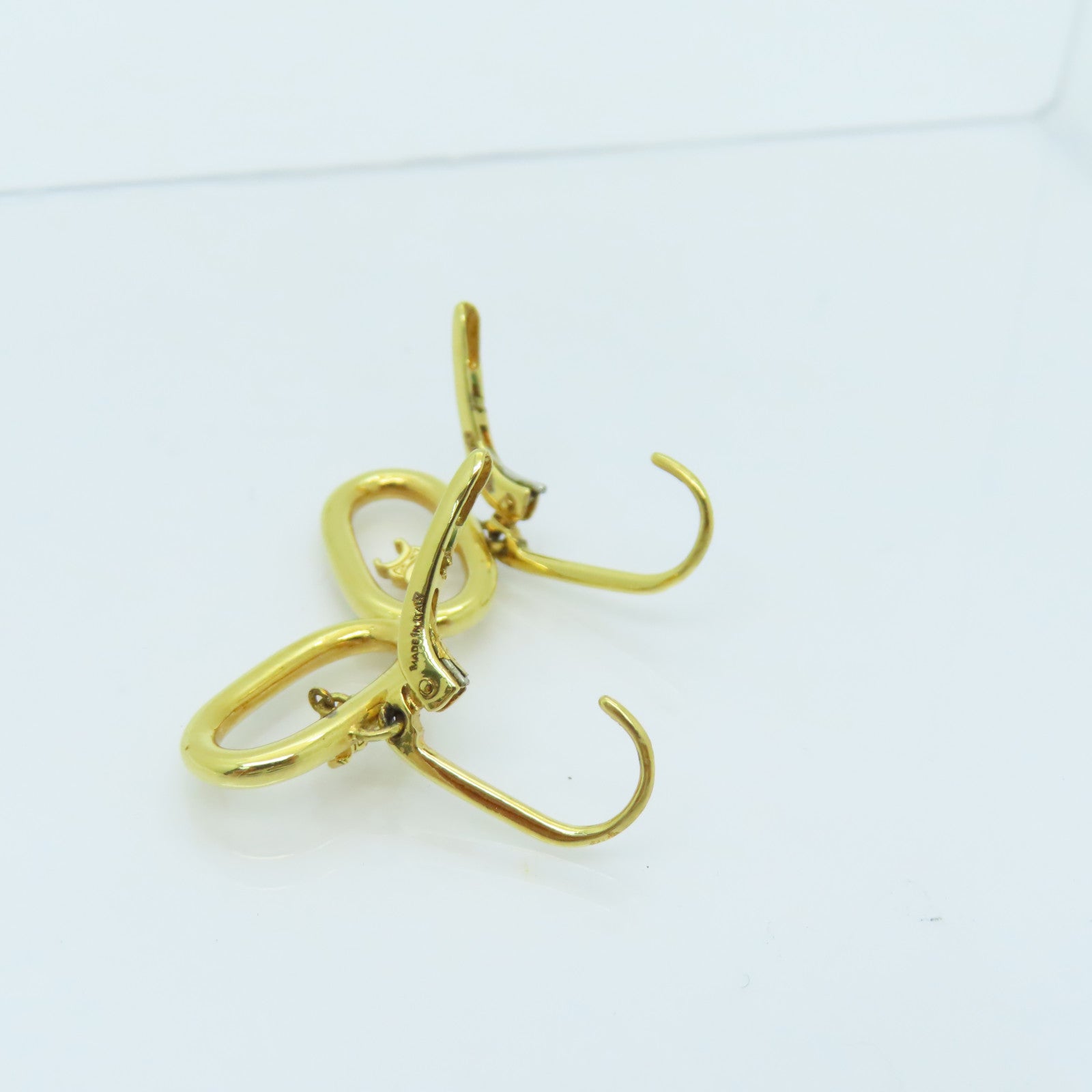 CELINE 金屬Brass Triomphe Mobile Earrings耳環金色