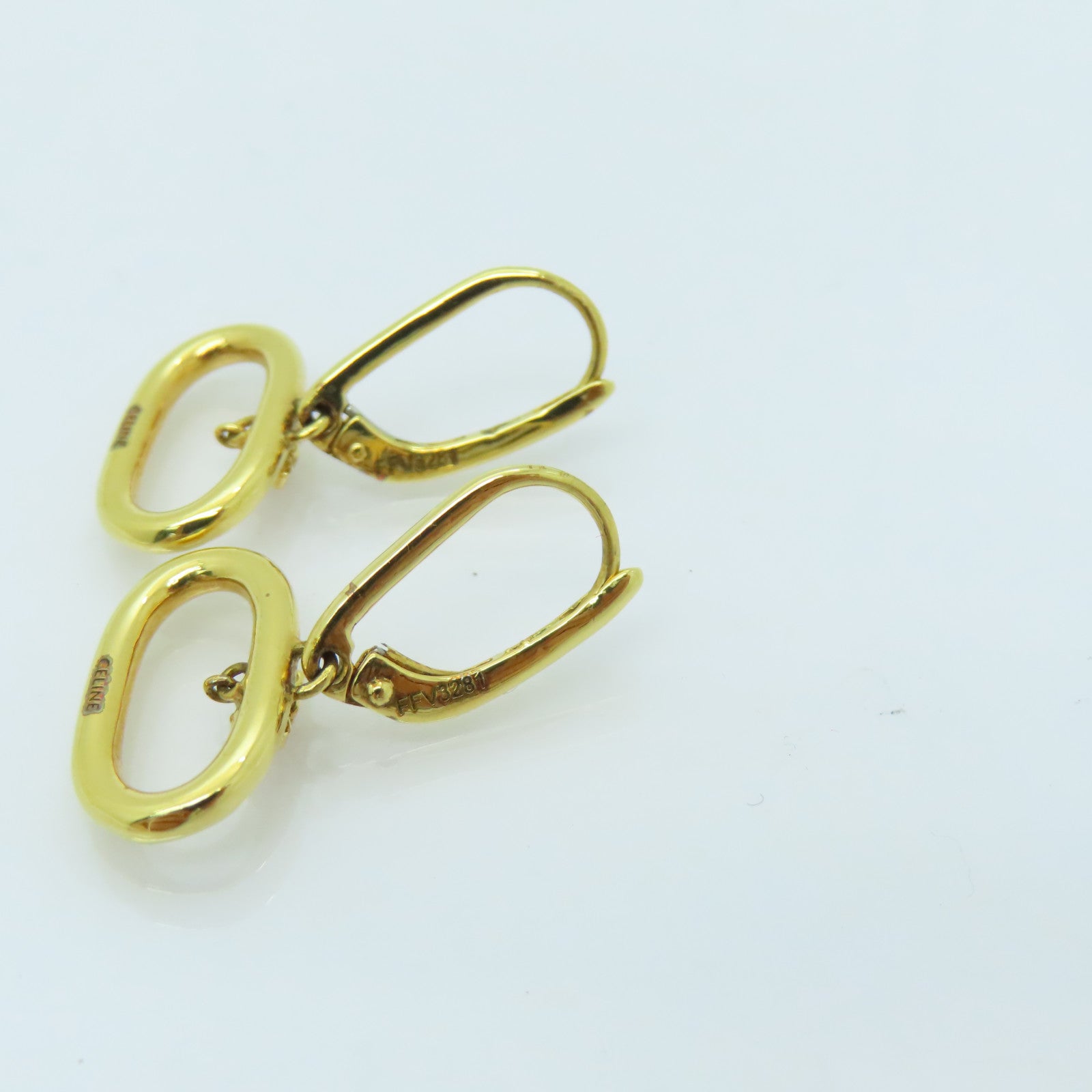 CELINE 金屬Brass Triomphe Mobile Earrings耳環金色