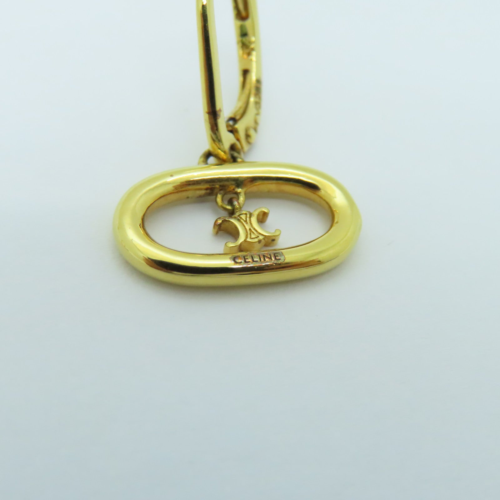 CELINE 金屬Brass Triomphe Mobile Earrings耳環金色
