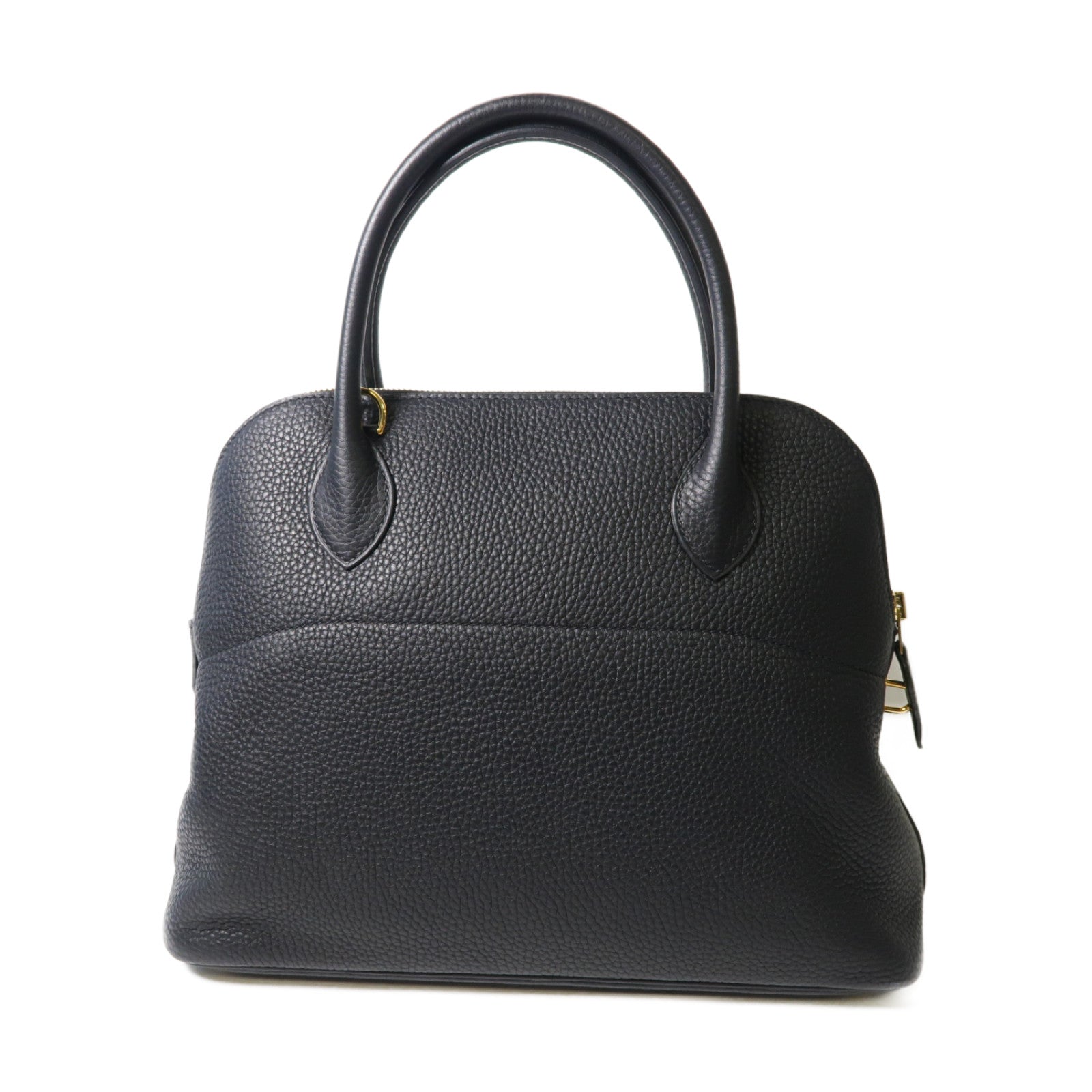 HERMES Clemence皮革Bolide 31金扣手挽肩背兩用袋黑色