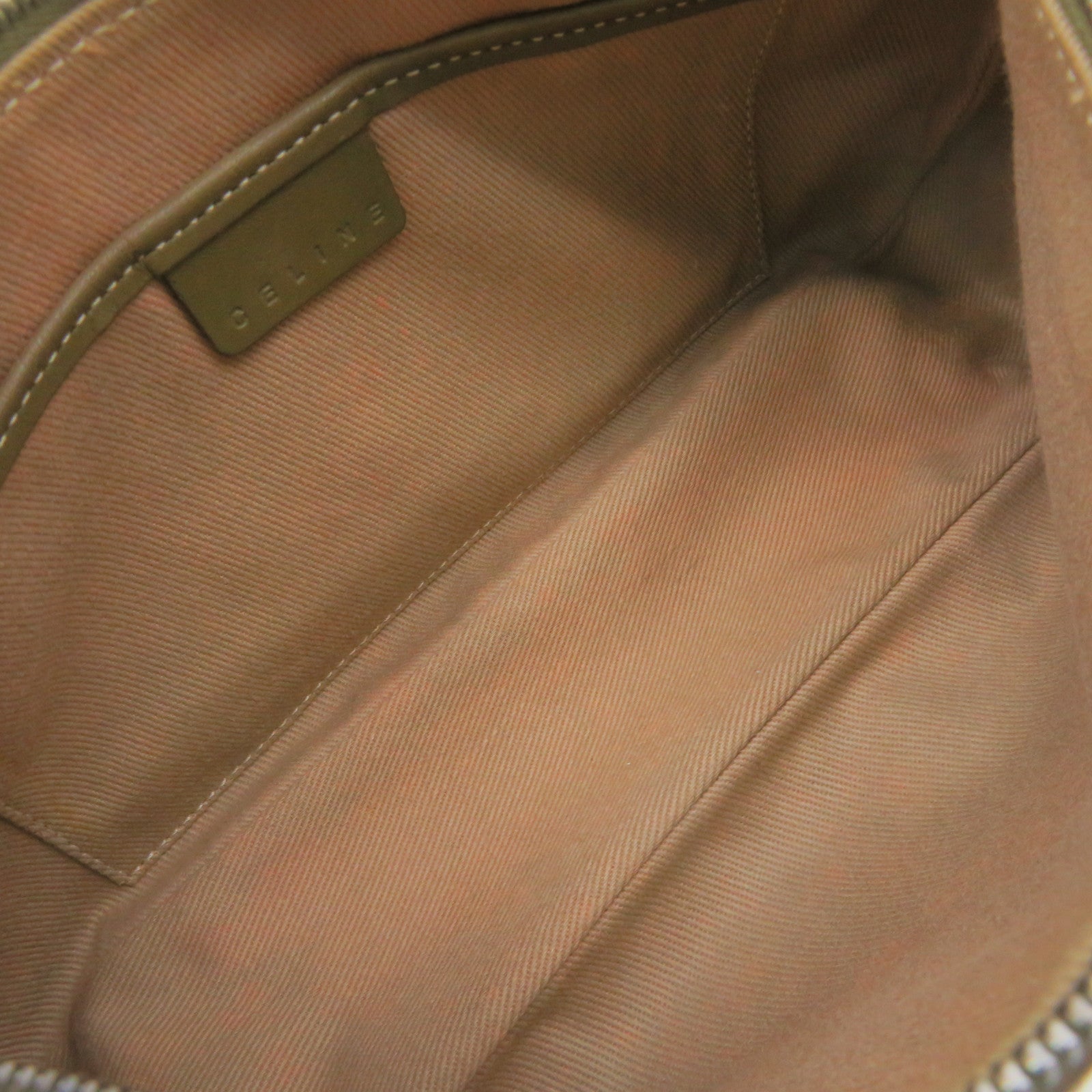 CELINE 帆布Shoulder Bag肩背袋杏色/啡色