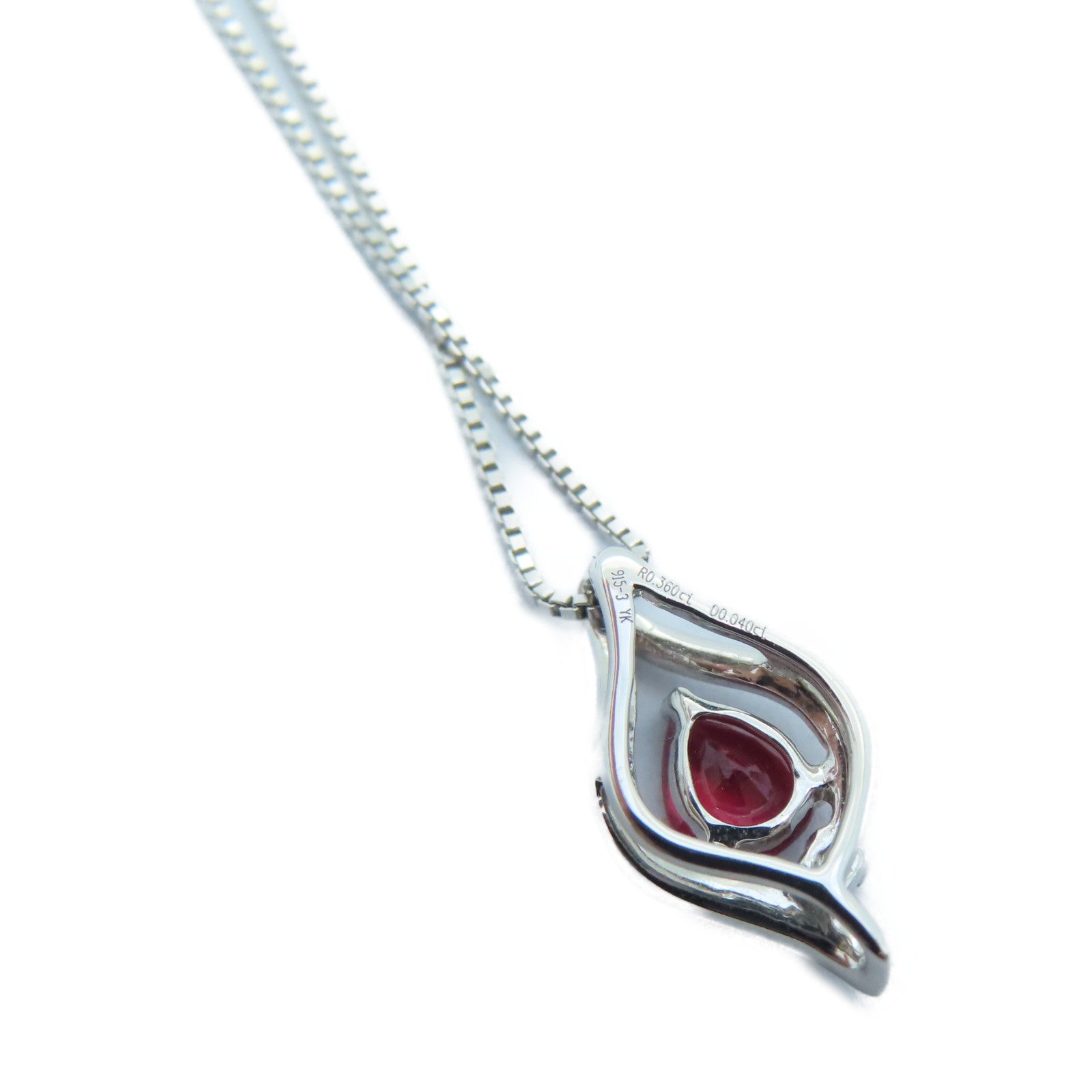 JEWELRY 【激減優惠】18K白金Diamond Ruby Necklace 0.04ct鑽石/0.36ct紅寶石項鍊