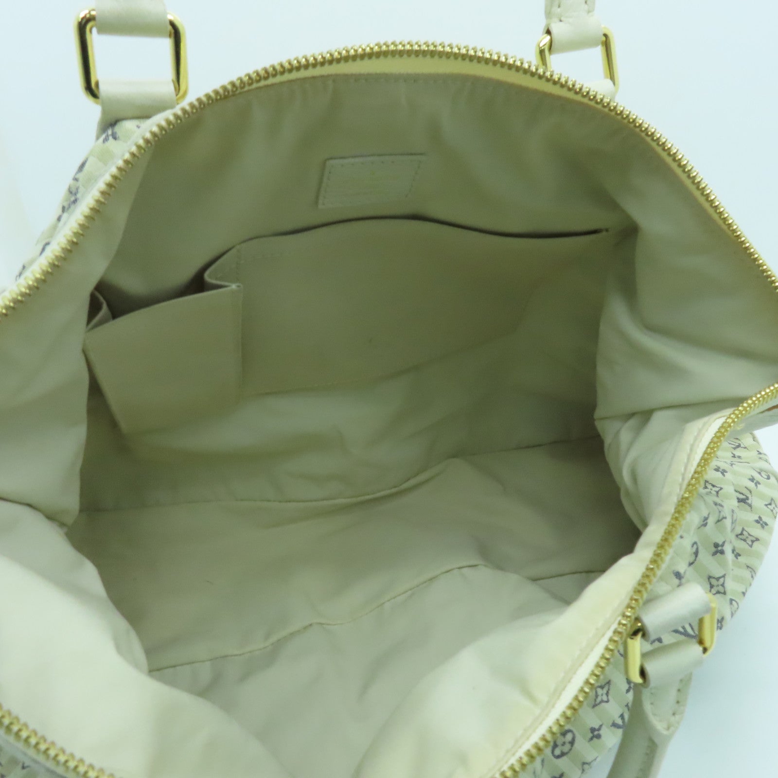 LOUIS VUITTON Monogram Mini Lin Marina GM金扣手挽肩背兩用袋白色