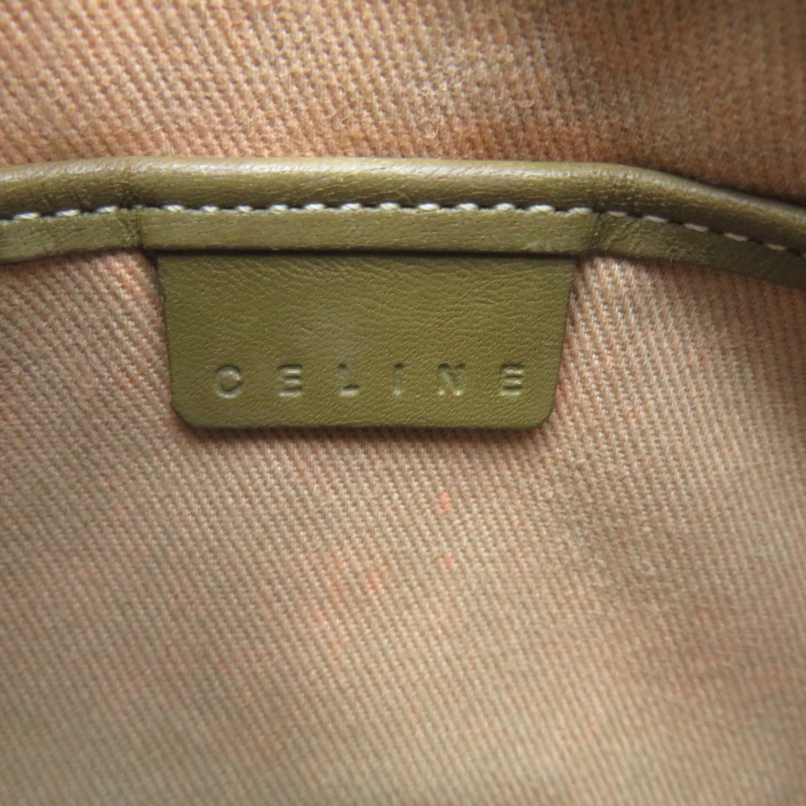 CELINE 帆布Shoulder Bag肩背袋杏色/啡色