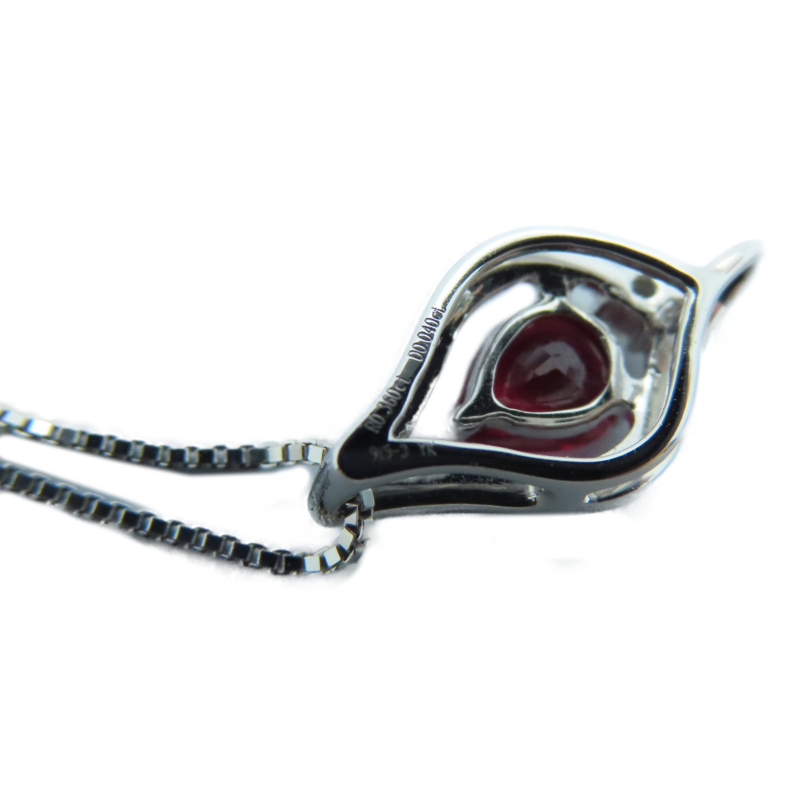 JEWELRY 【激減優惠】18K白金Diamond Ruby Necklace 0.04ct鑽石/0.36ct紅寶石項鍊