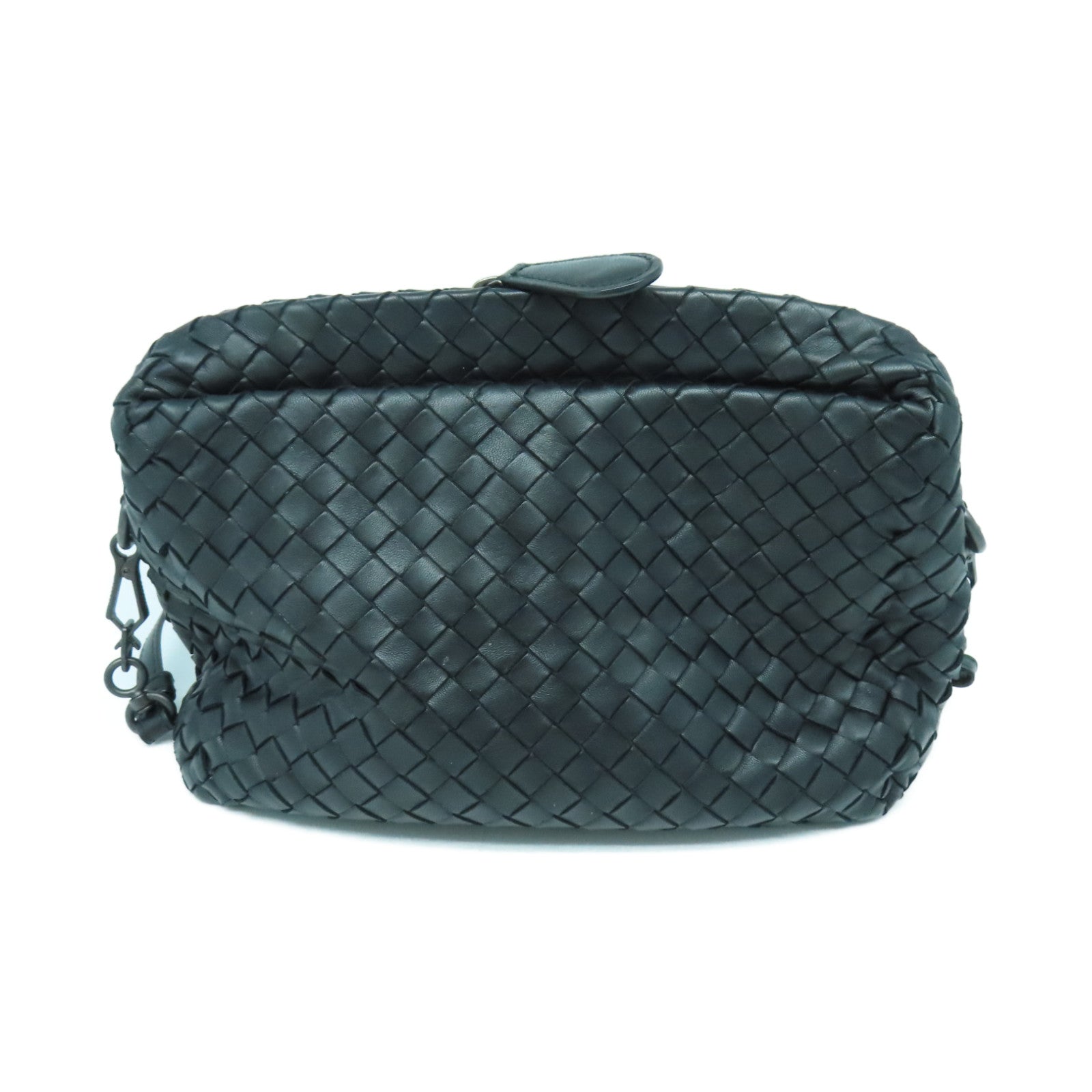 BOTTEGA VENETA 织纹皮革Shoulder Bag肩背袋黑色