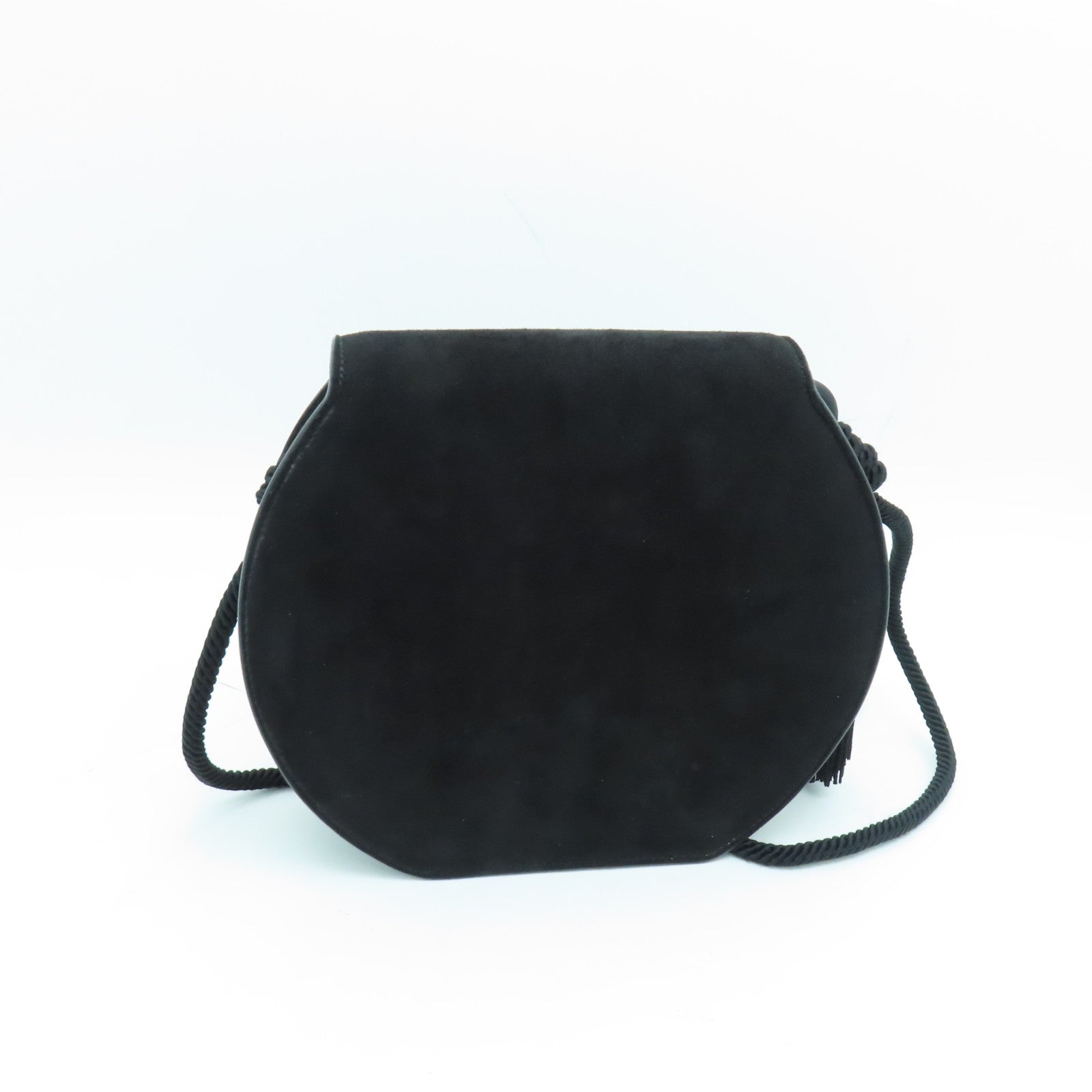 SAINT LAURENT 麂皮皮革Shoulder Bag肩背袋金扣黑色