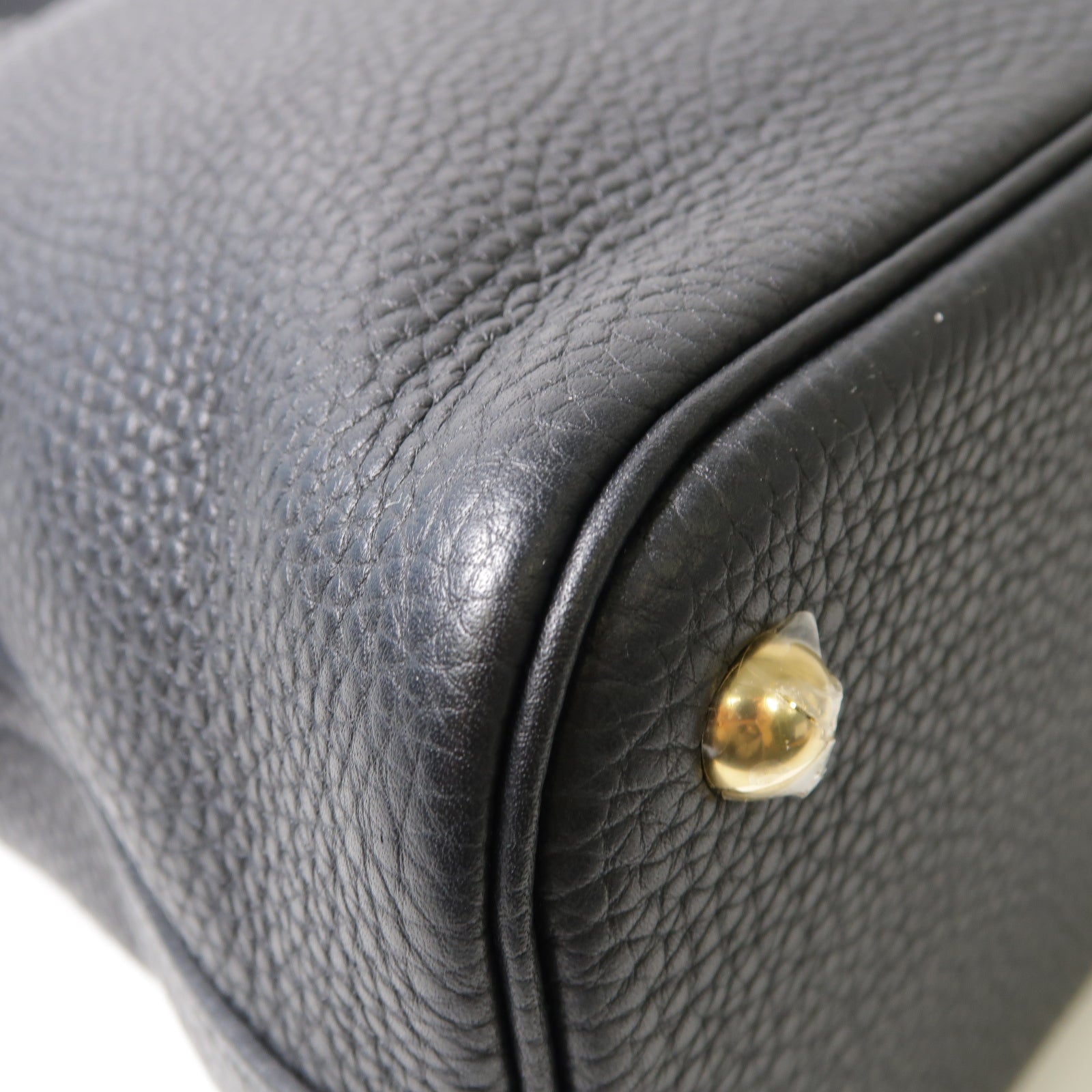 HERMES Clemence皮革Bolide 31金扣手挽肩背兩用袋黑色
