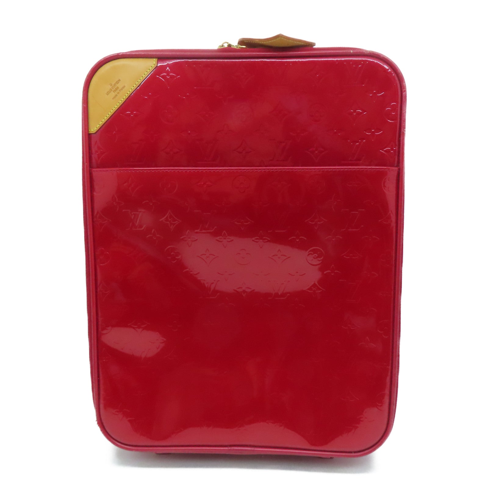 LOUIS VUITTON [Sharp Discount] Vernis Pegase 45 Gold Buckle Luggage Red