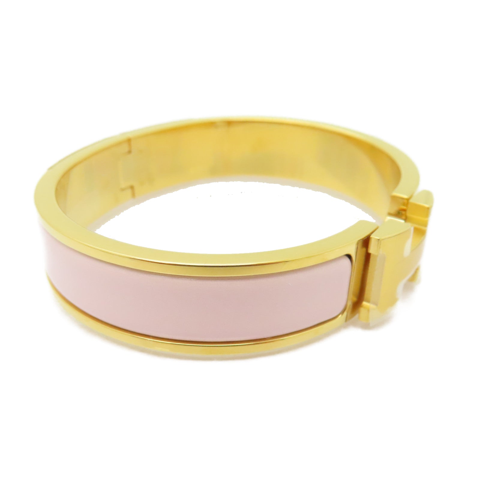 HERMES 金屬Clic-Clac H手鐲粉紅色/金色