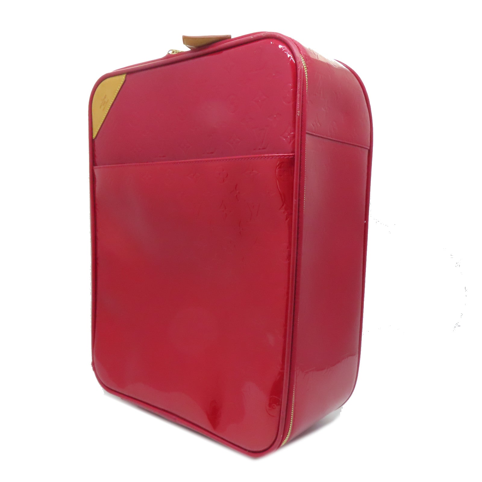 LOUIS VUITTON [Sharp Discount] Vernis Pegase 45 Gold Buckle Luggage Red