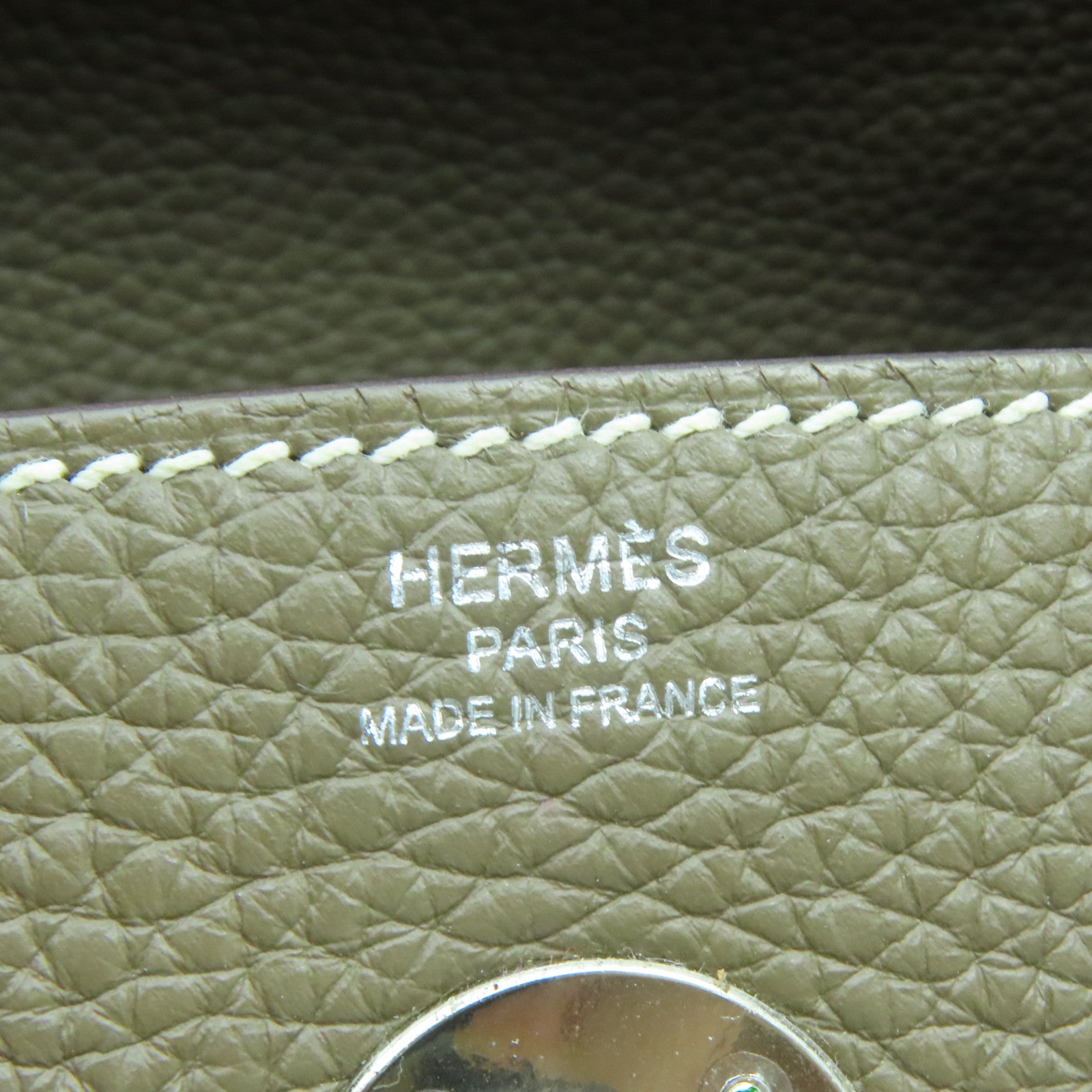 HERMES Clemence皮革Lindy 26銀扣手挽肩背兩用袋大象灰