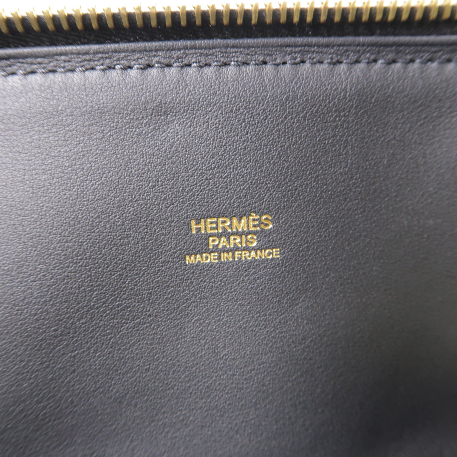 HERMES Clemence皮革Bolide 31金扣手挽肩背兩用袋黑色