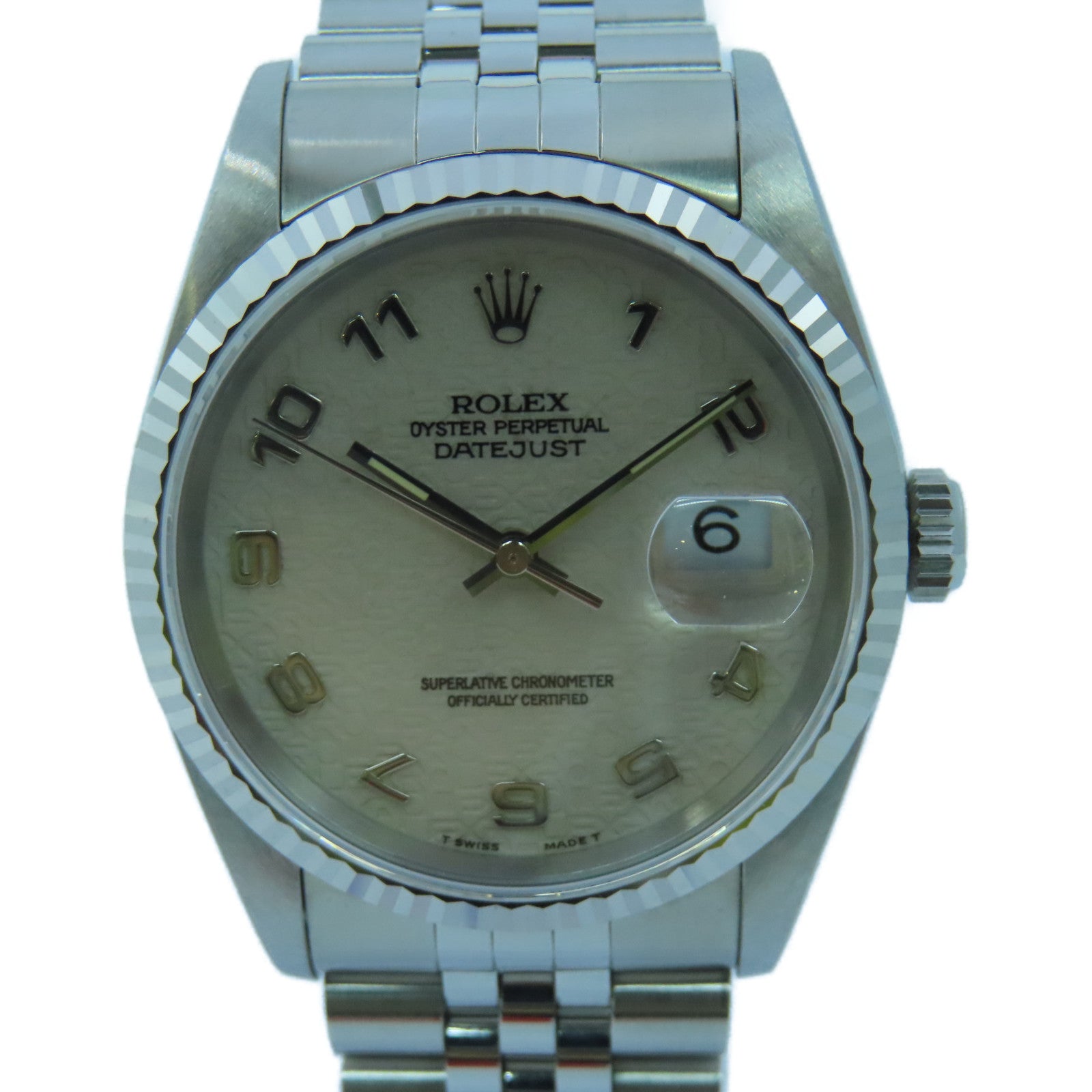 ROLEX Datejust 18K白金/不鏽鋼手錶自動機芯米色
