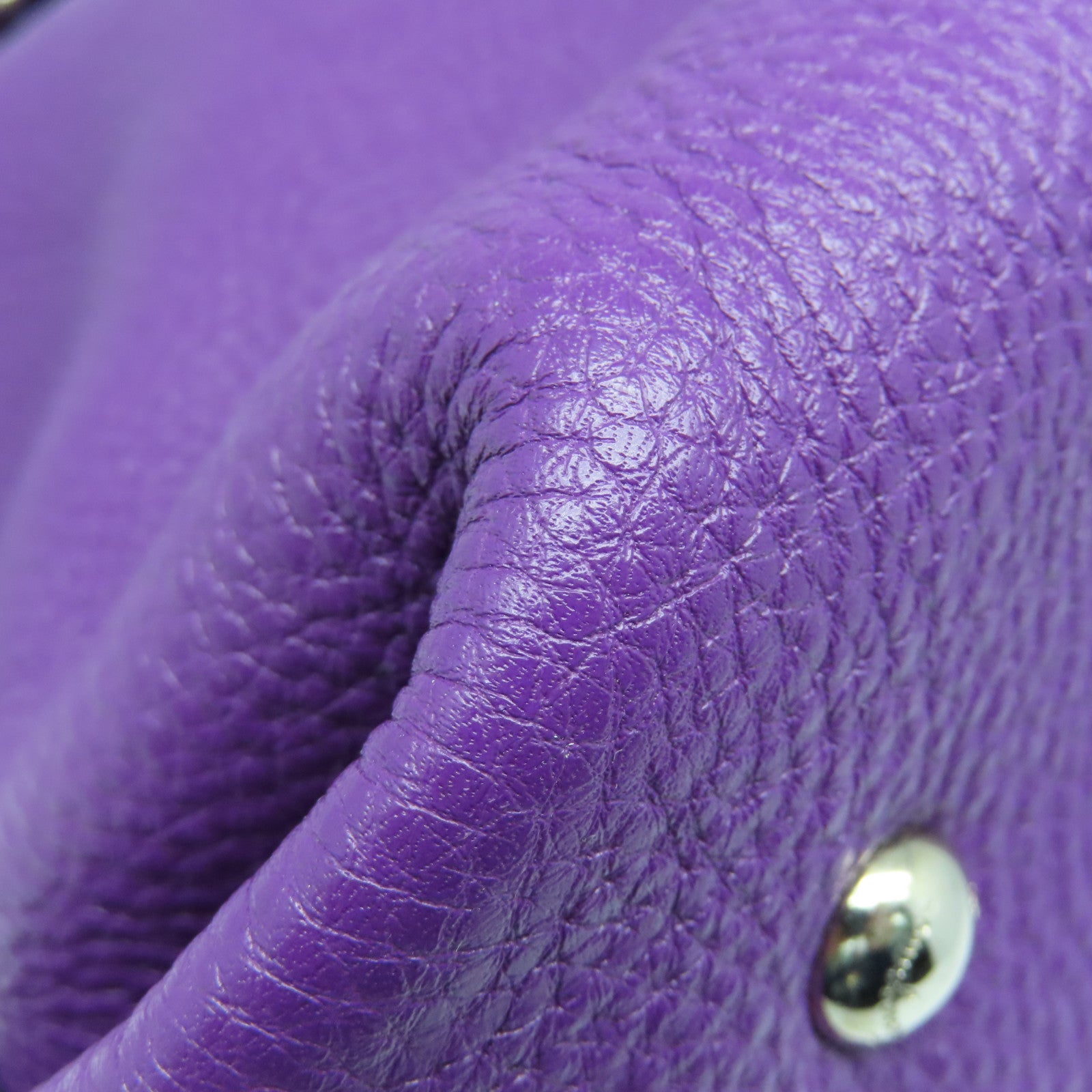 Salvatore Ferragamo cowhide leather Tote Bag silver buckle handle bag purple
