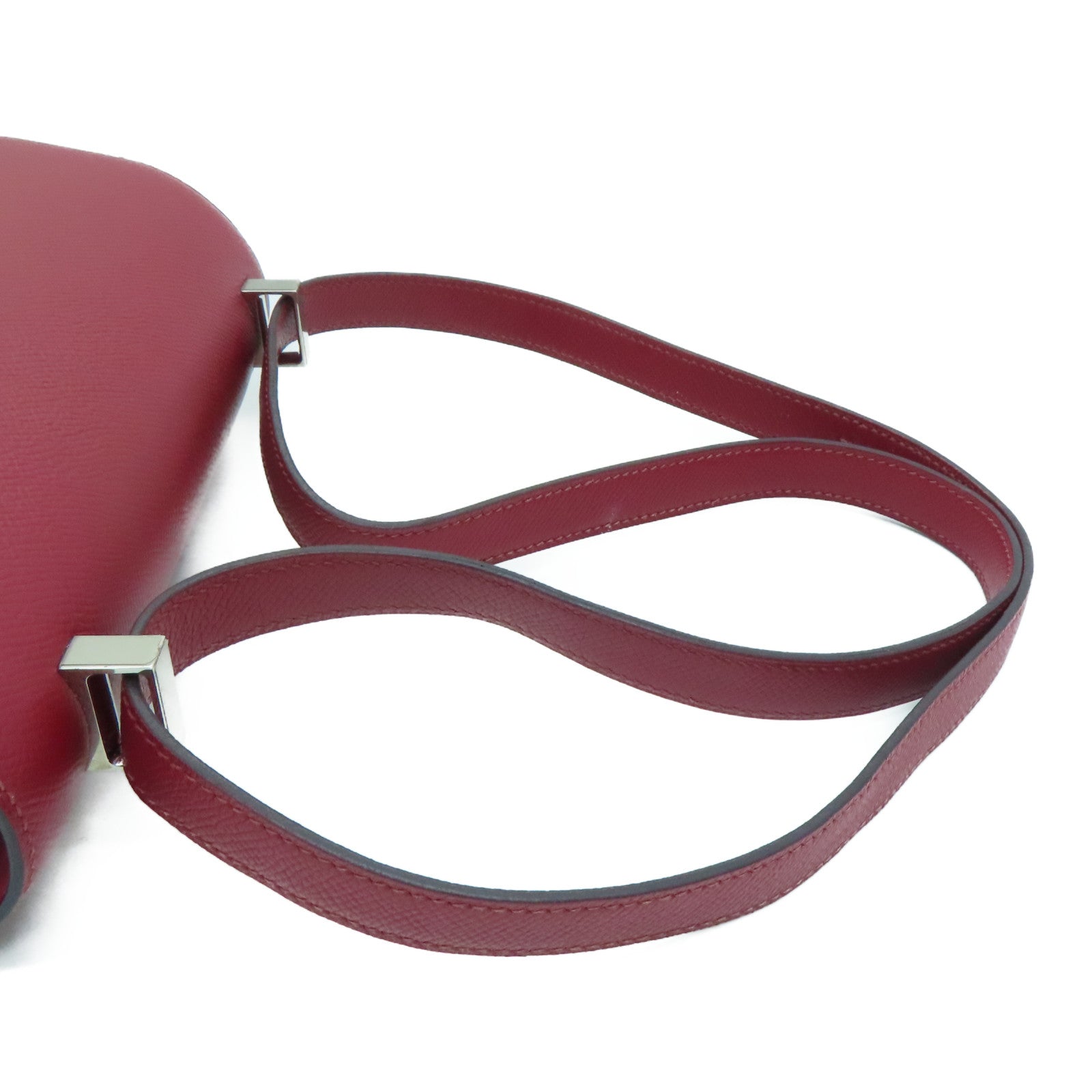 HERMES Epsom皮革Constance 24银扣肩背袋Rouge Grenade/红色