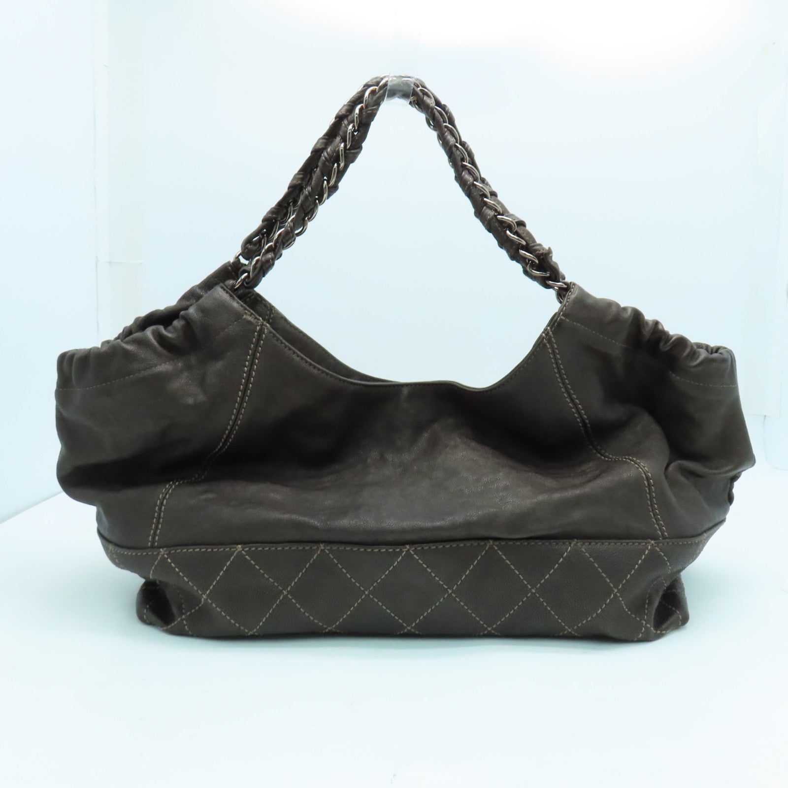 CHANEL菱格牛皮皮革Shoulder Bag肩背袋啡色