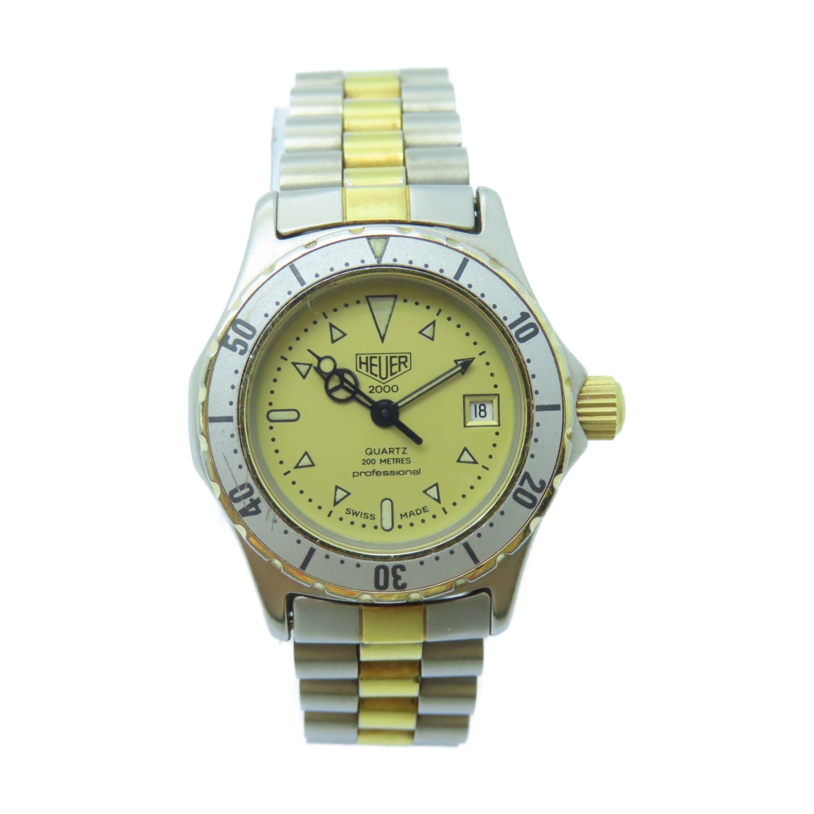 TAG HEUER Professional不鏽鋼手錶石英機芯金色/白色