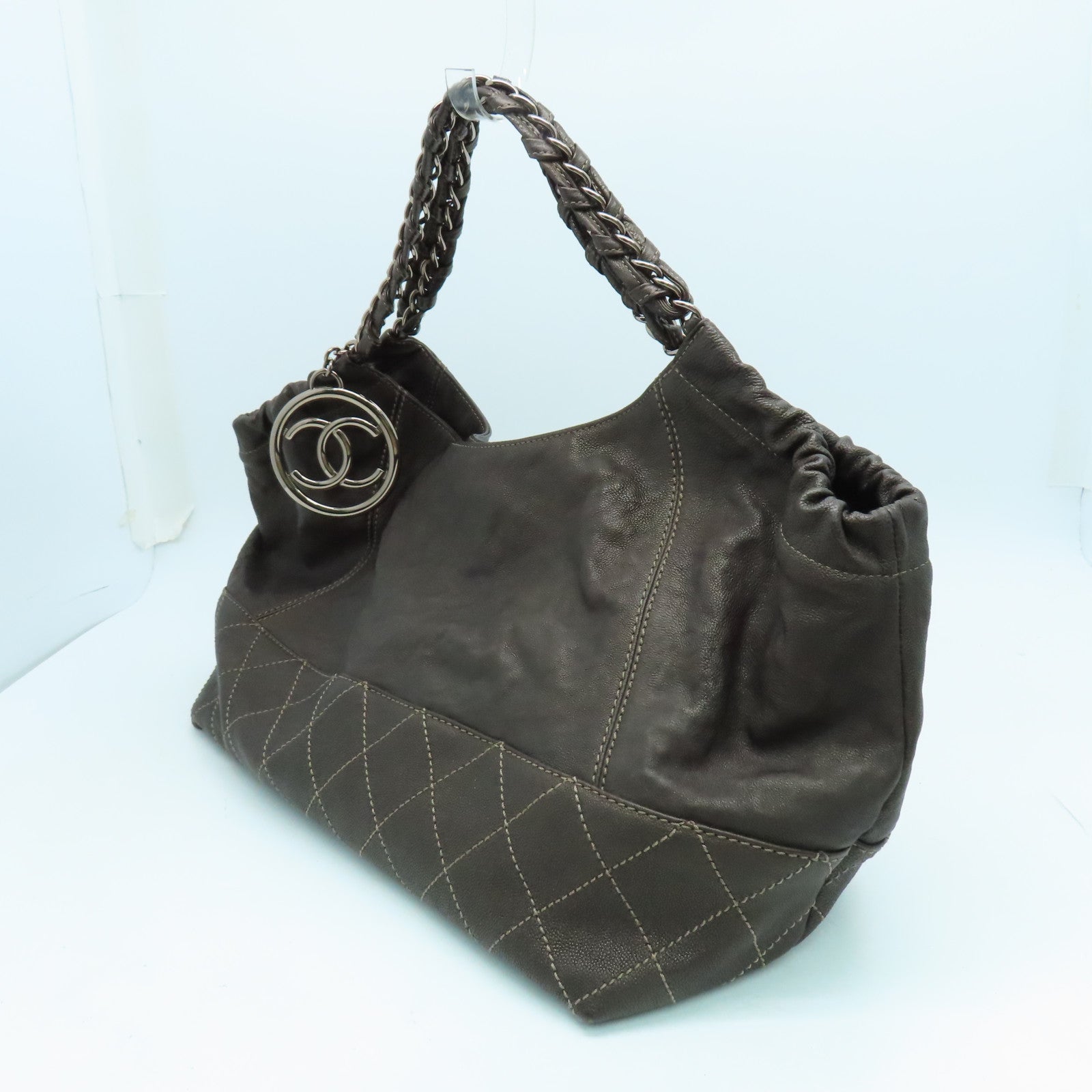 CHANEL菱格牛皮皮革Shoulder Bag肩背袋啡色