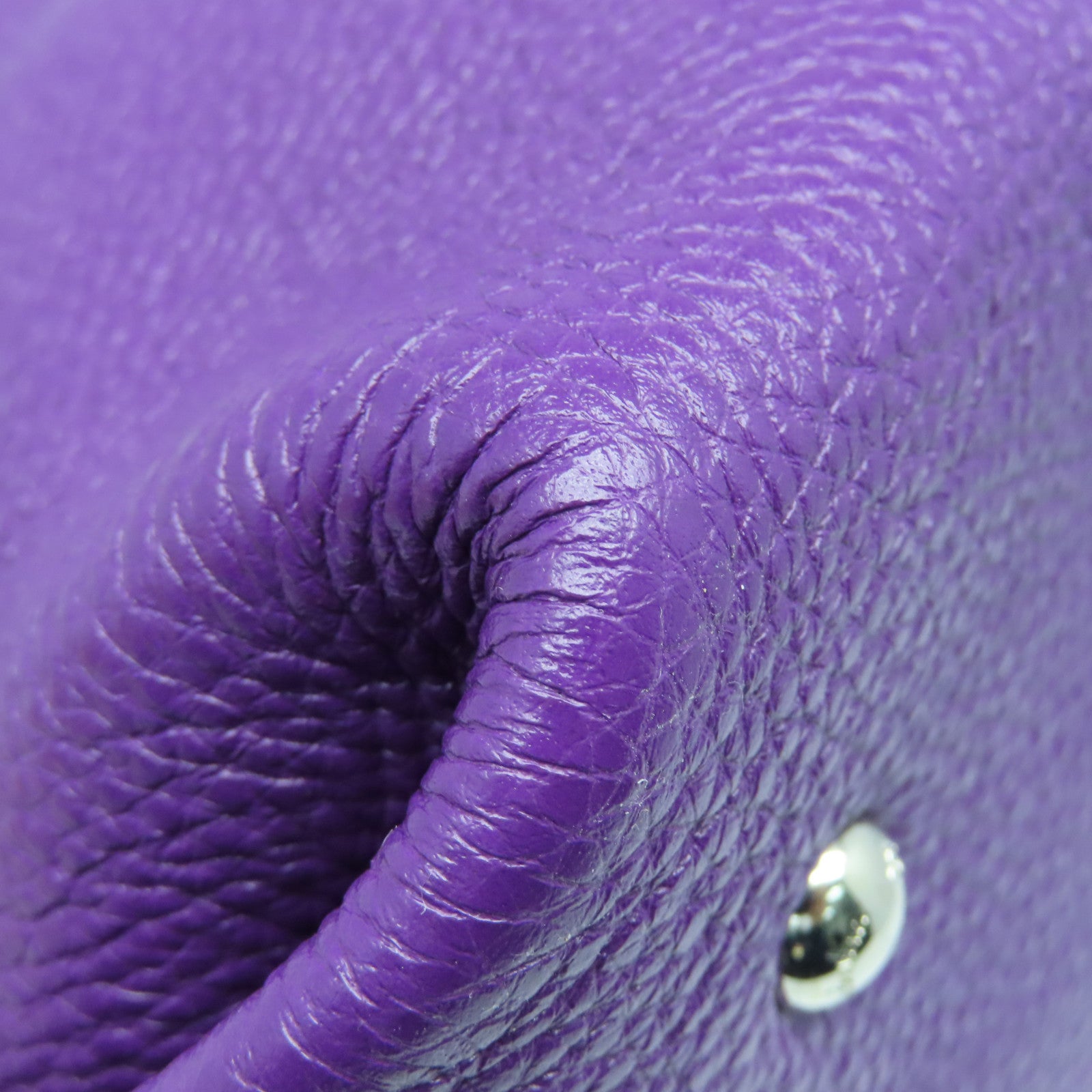 Salvatore Ferragamo cowhide leather Tote Bag silver buckle handle bag purple