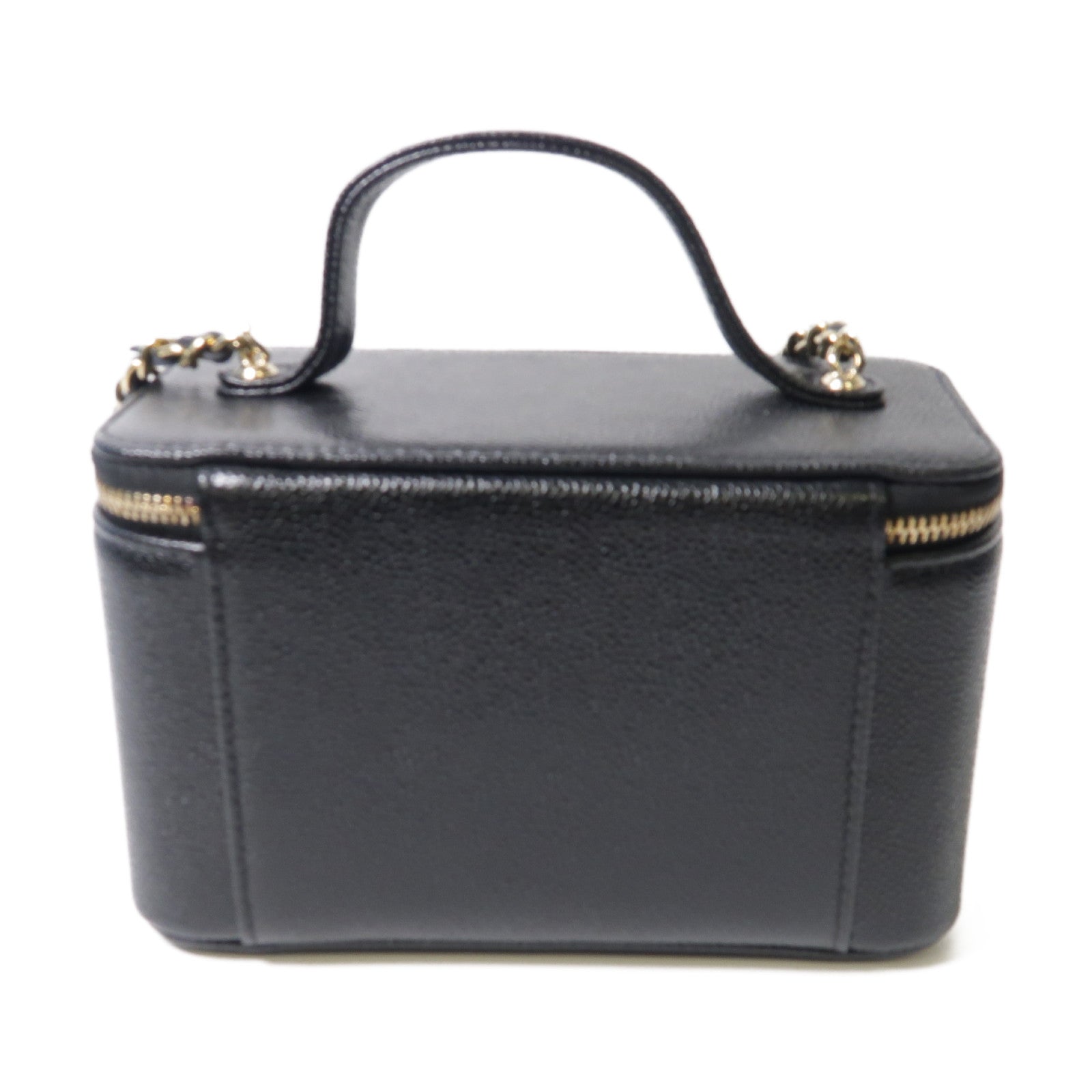 CHANEL Caviar皮革Vanity Case金扣手挽肩背兩用袋黑色
