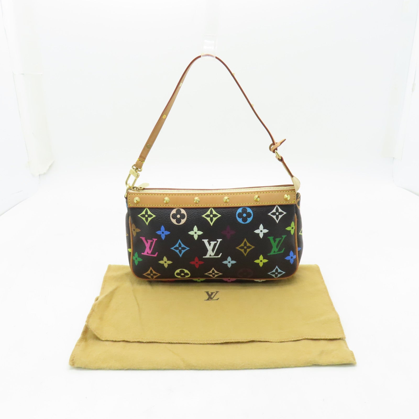 LOUIS VUITTON Monogram Multicolore Chain Shoulder Bag金扣鏈帶肩背袋黒色/彩色