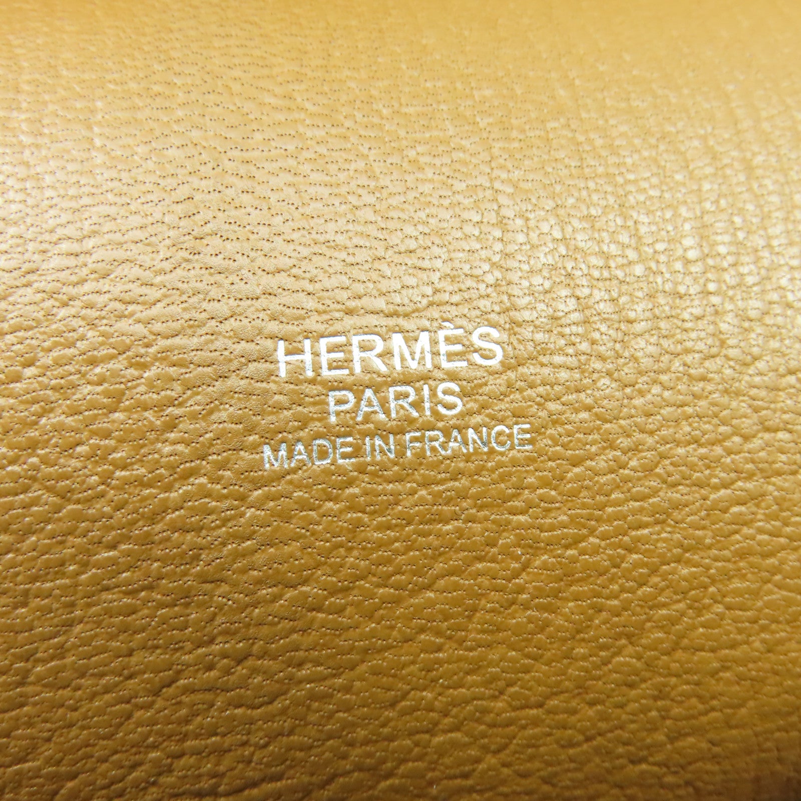 HERMES Clemence皮革Jypsiere 31銀扣肩背袋金色/經典駝色