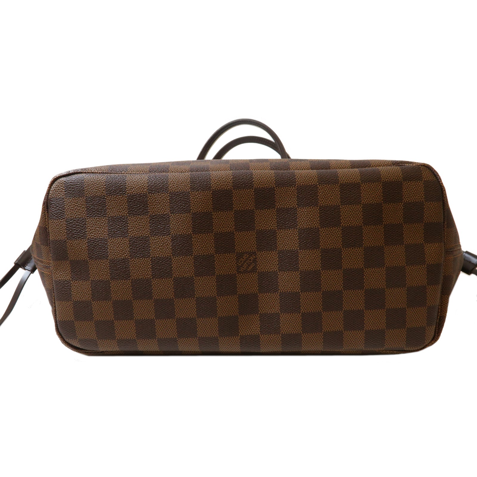 LOUIS VUITTON Damier Neverfull MM金扣手挽袋啡色/紅色