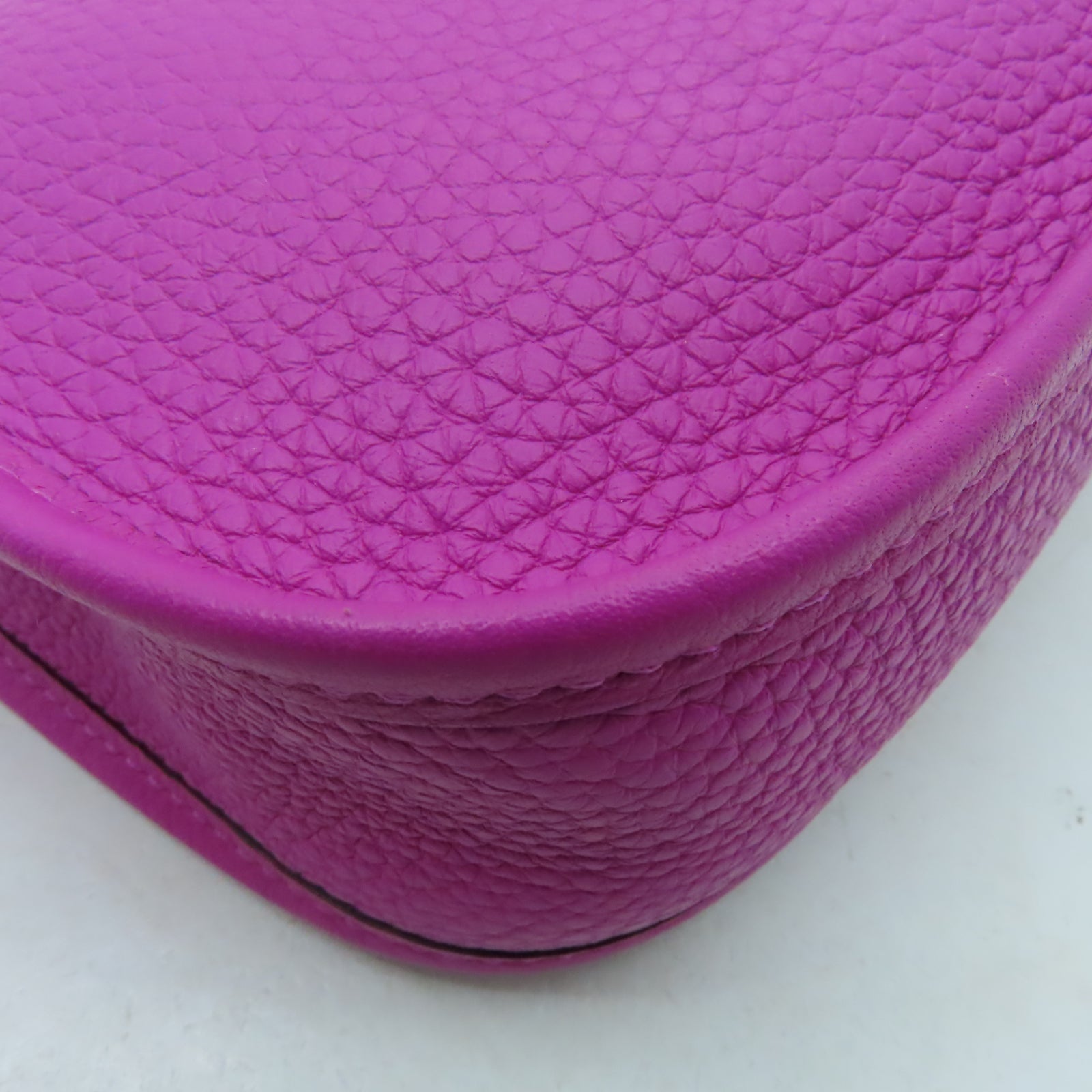 HERMES Clemence皮革Evelyne TPM銀扣肩背袋Rose Pourpre玫瑰紫色