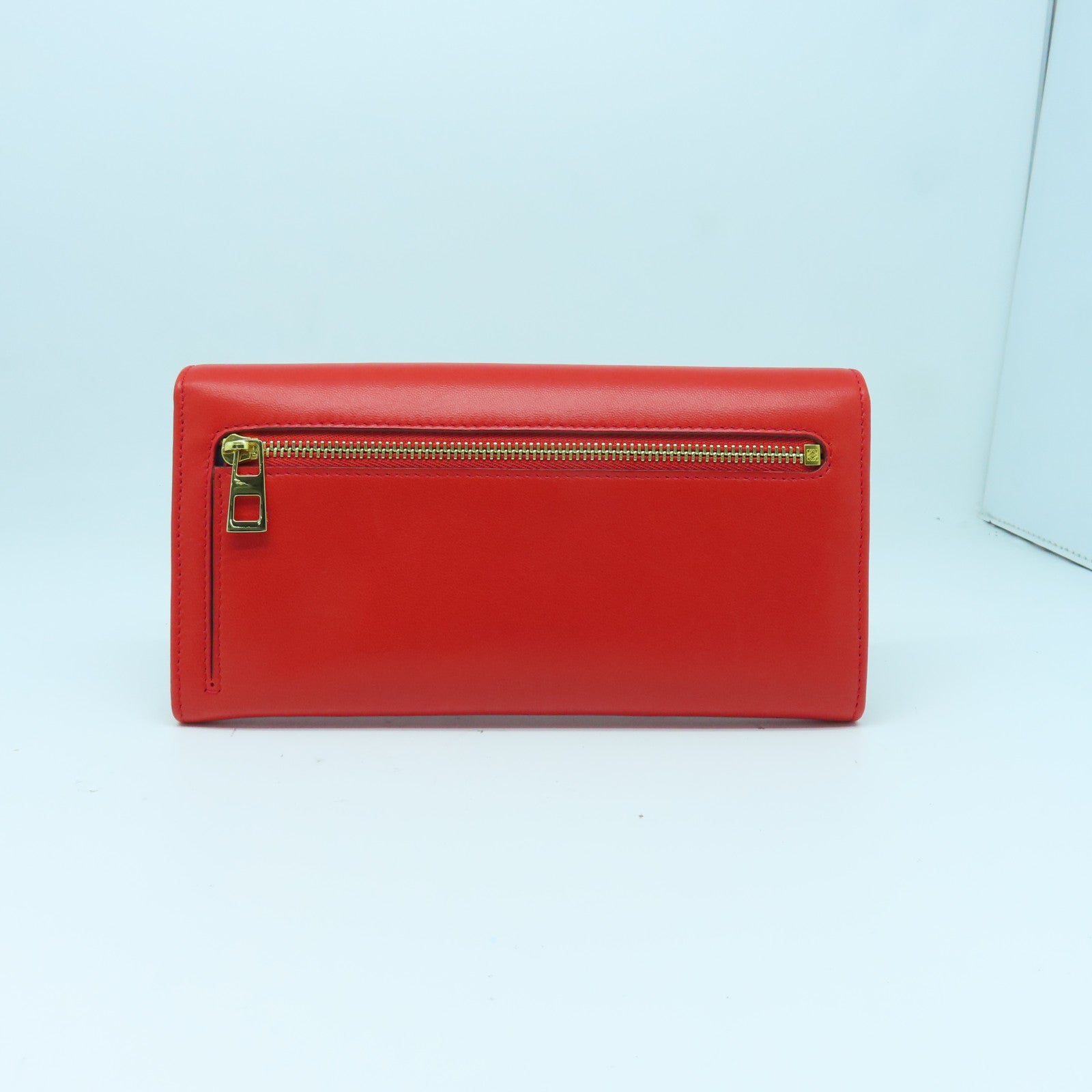 LOEWE 羊皮皮革Long Wallet金扣长钱包红色/蓝色