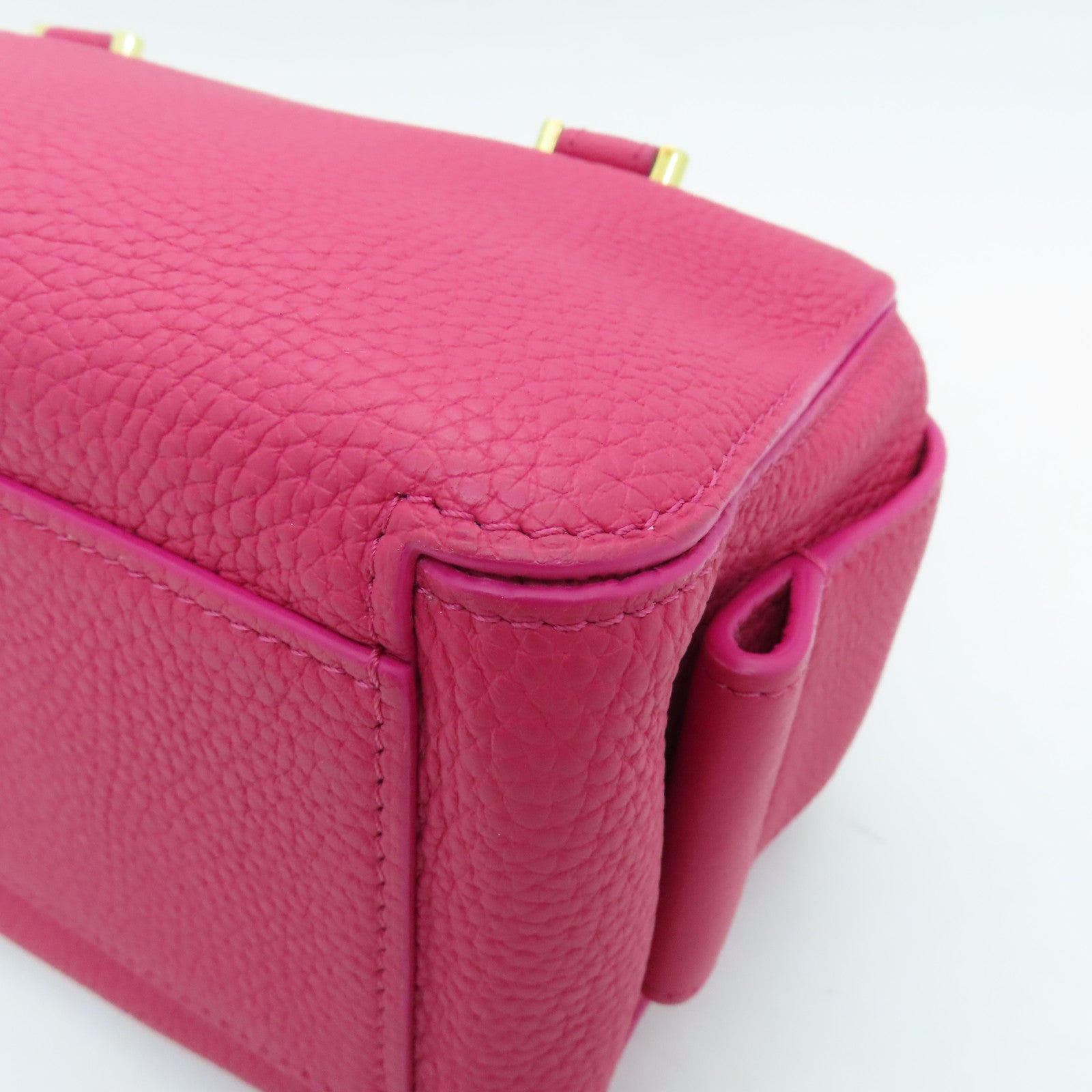 Delvaux 【激減優惠】牛皮皮革2way Shoulder Bag金扣手挽肩背兩用袋粉紅色